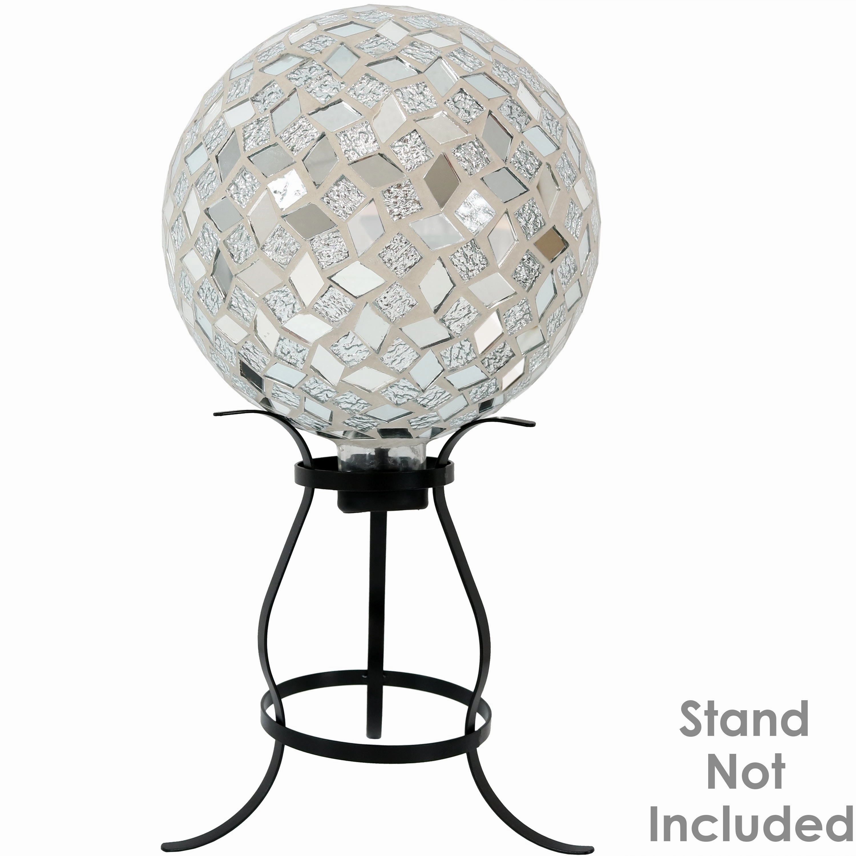 Sunnydaze Mirrored Diamond Mosaic Gazing Globe Ball - 10"