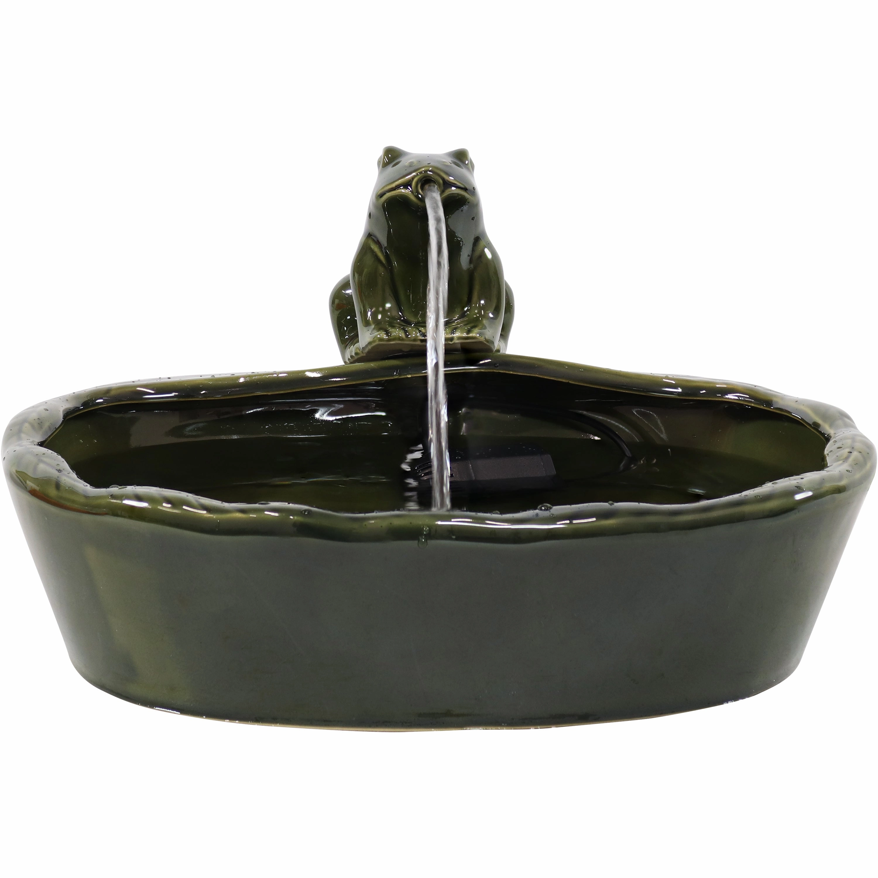 Sunnydaze Modern Cascading Bowls Solar Powered Fountain with Battery Backup - 28-Inch