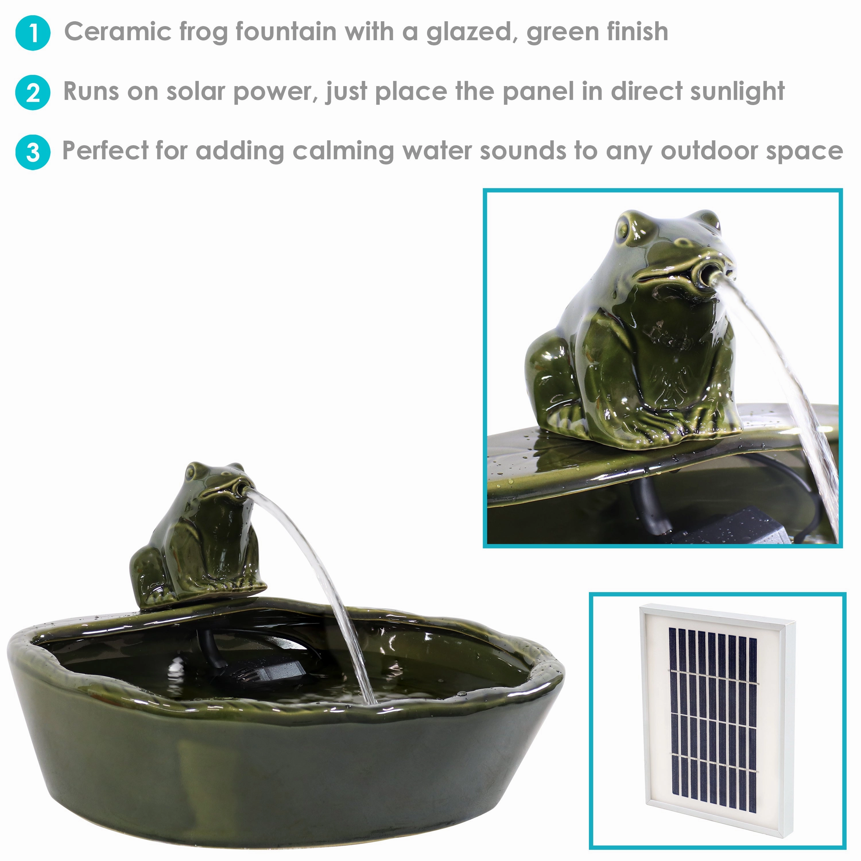 Sunnydaze Modern Cascading Bowls Solar Powered Fountain with Battery Backup - 28-Inch