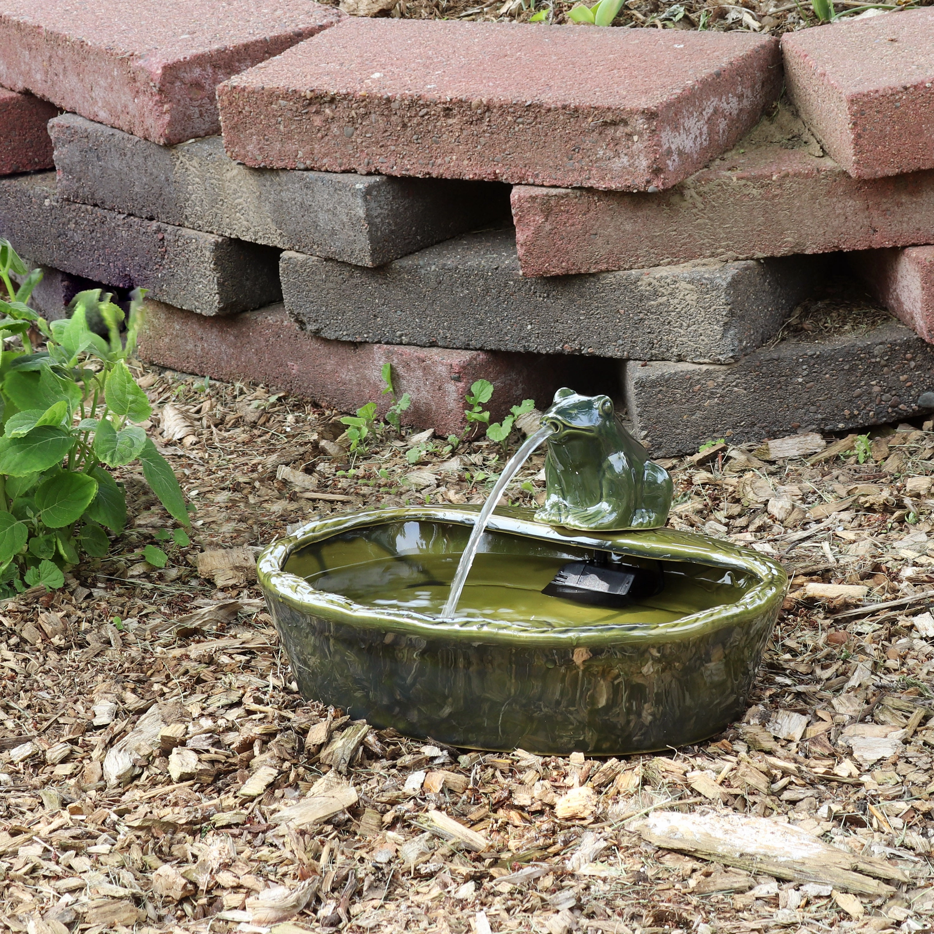 Sunnydaze Modern Cascading Bowls Solar Powered Fountain with Battery Backup - 28-Inch