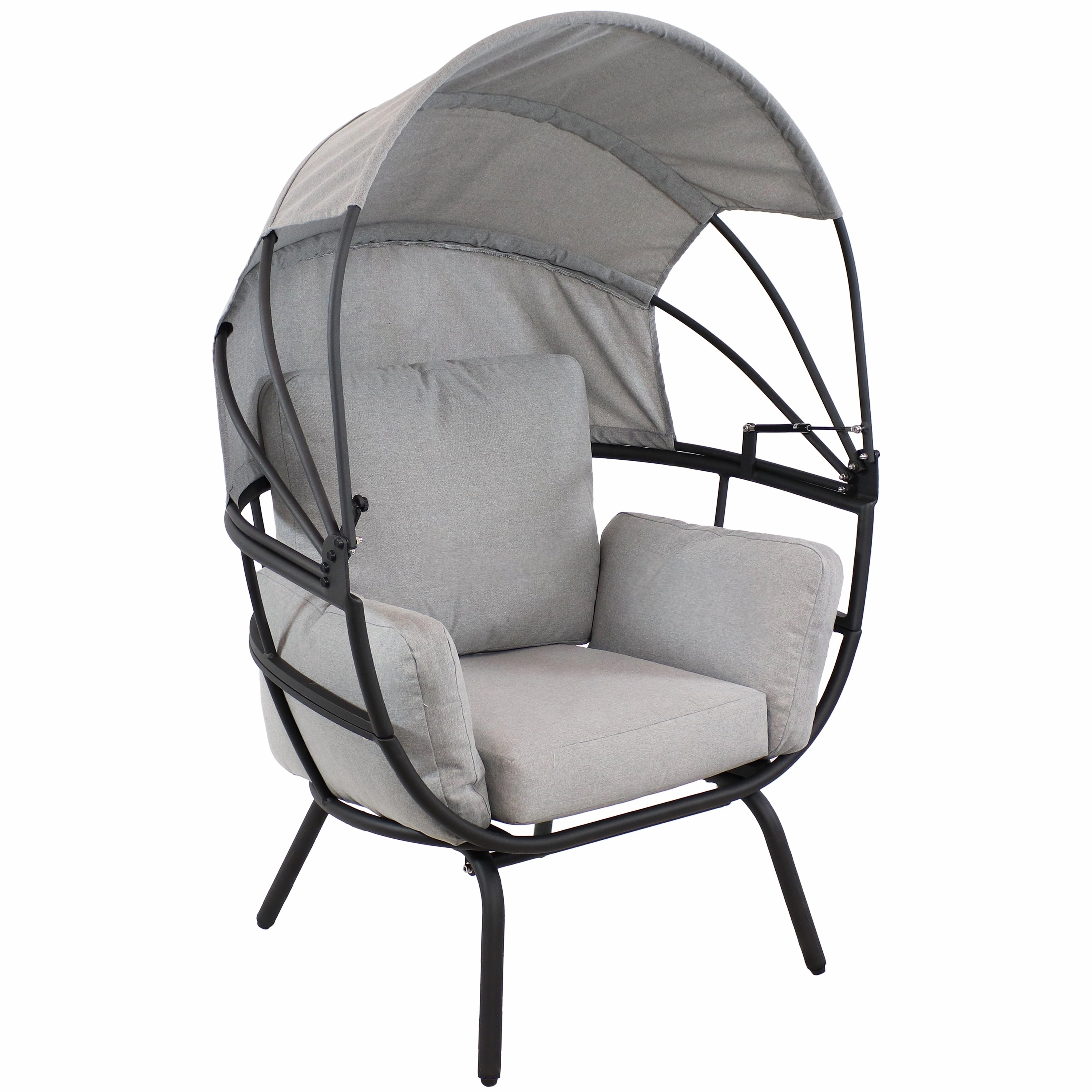 Sunnydaze Modern Luxury Patio Egg Chair with Canopyegg swing chair for outdoor use