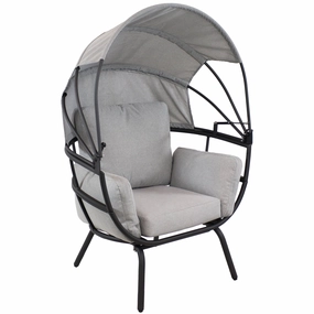 Sunnydaze Modern Luxury Patio Egg Chair with Canopy double size outdoor hammock for couples