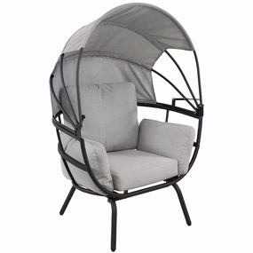 Sunnydaze Modern Luxury Patio Egg Chair with Canopyegg swing chair for outdoor use