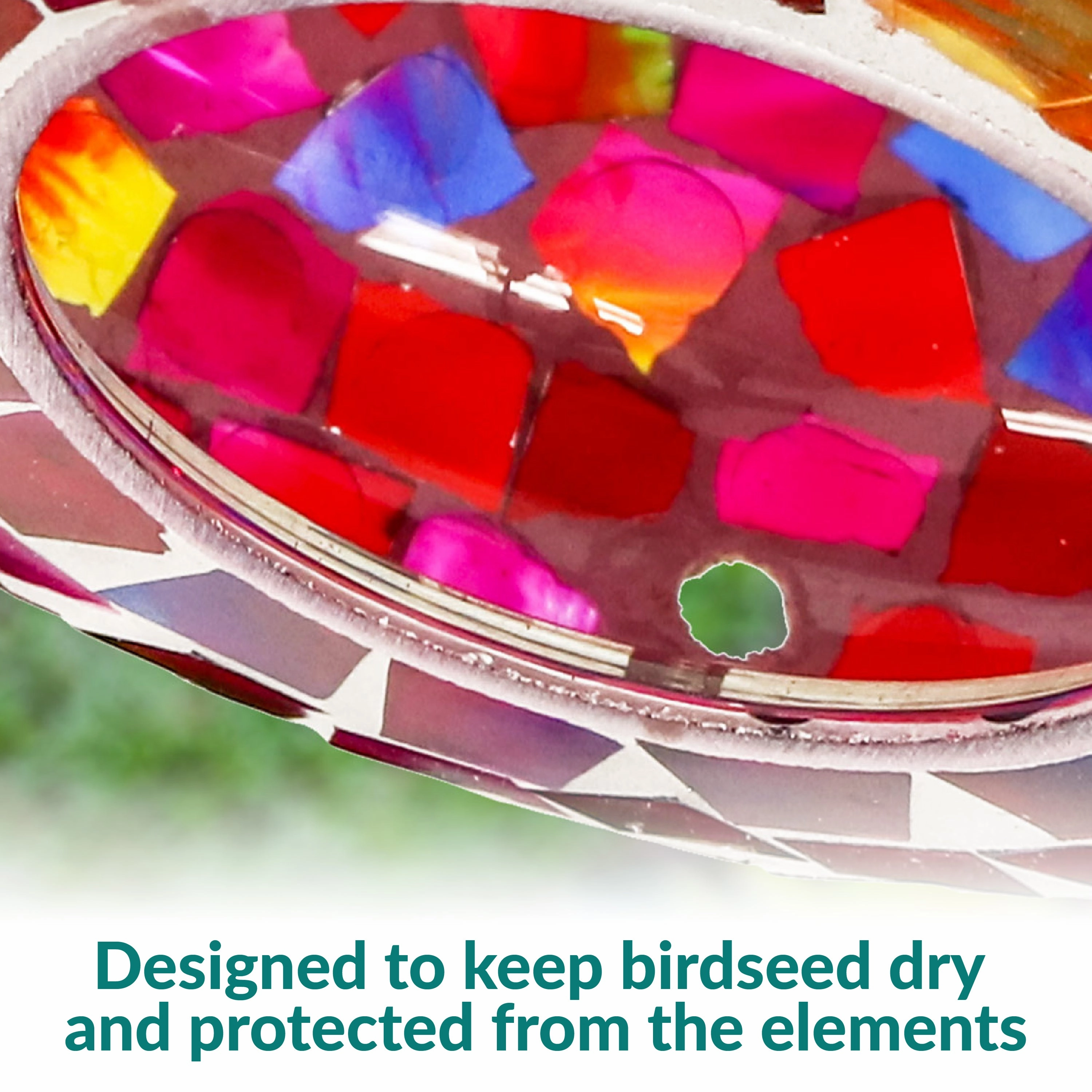 Sunnydaze Mosaic Fly-Through Hanging Bird Feeder - 6"
