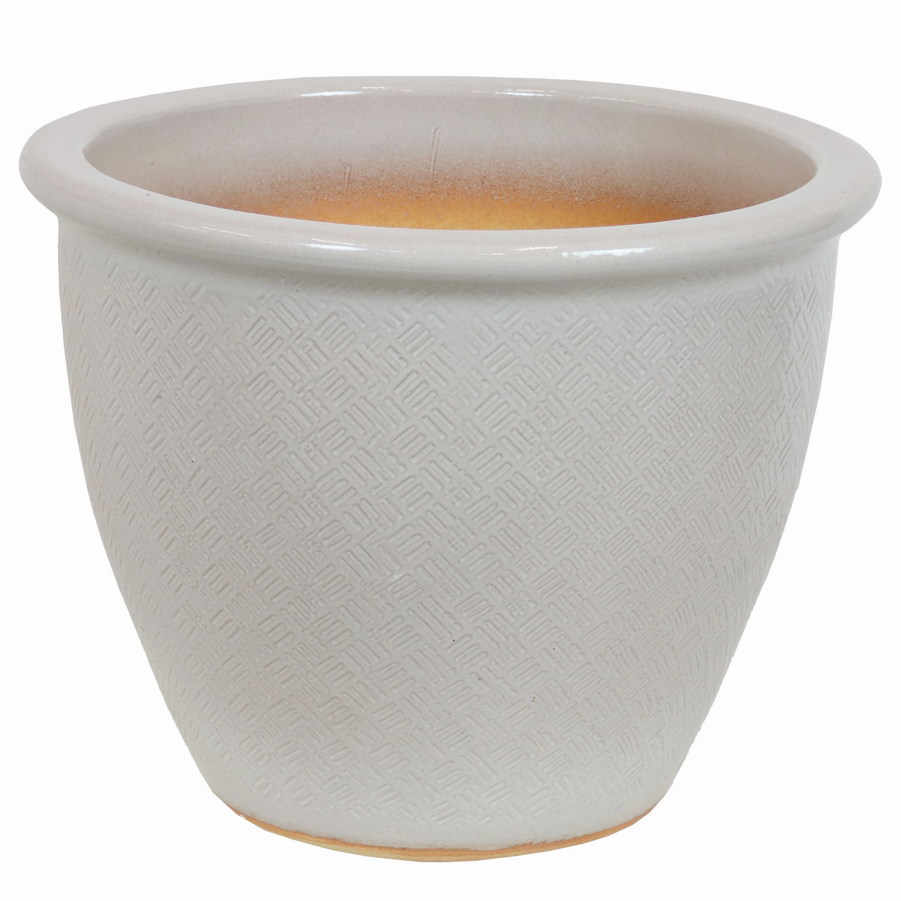 Sunnydaze Ocean Villa Glazed Ceramic Planter with Drainage - 15"