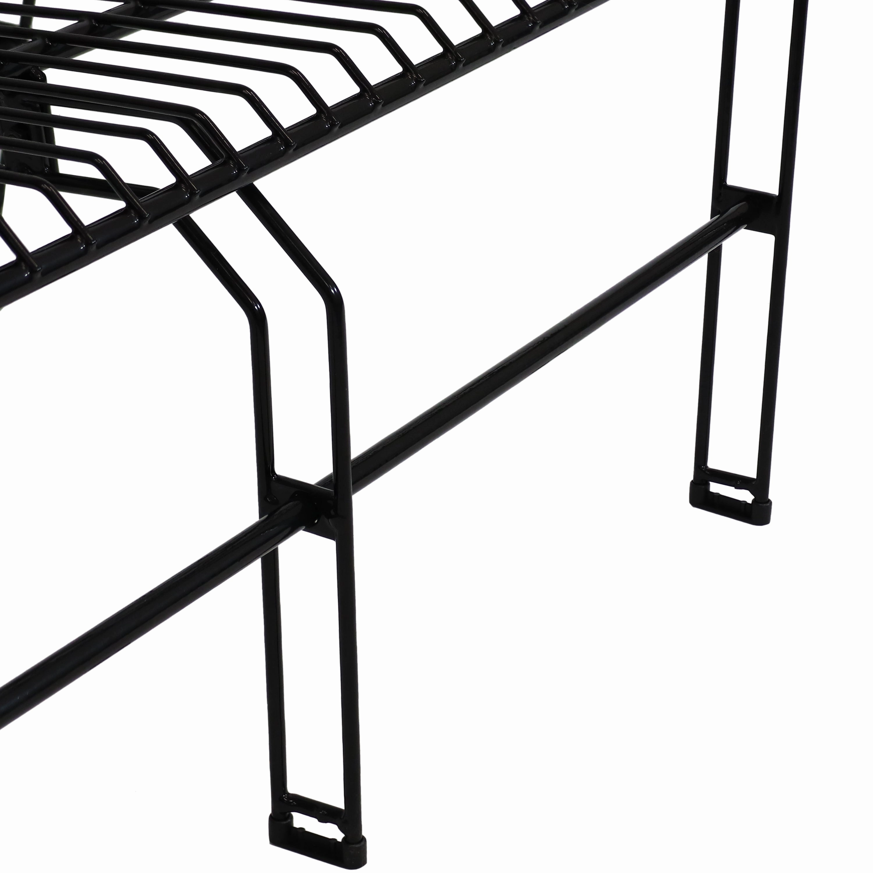 Sunnydaze Outdoor 2-Person Modern Metal Patio Bench - Black