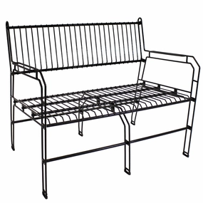 Sunnydaze Outdoor 2-Person Modern Metal Patio Bench - Blackoutdoor patio furniture set