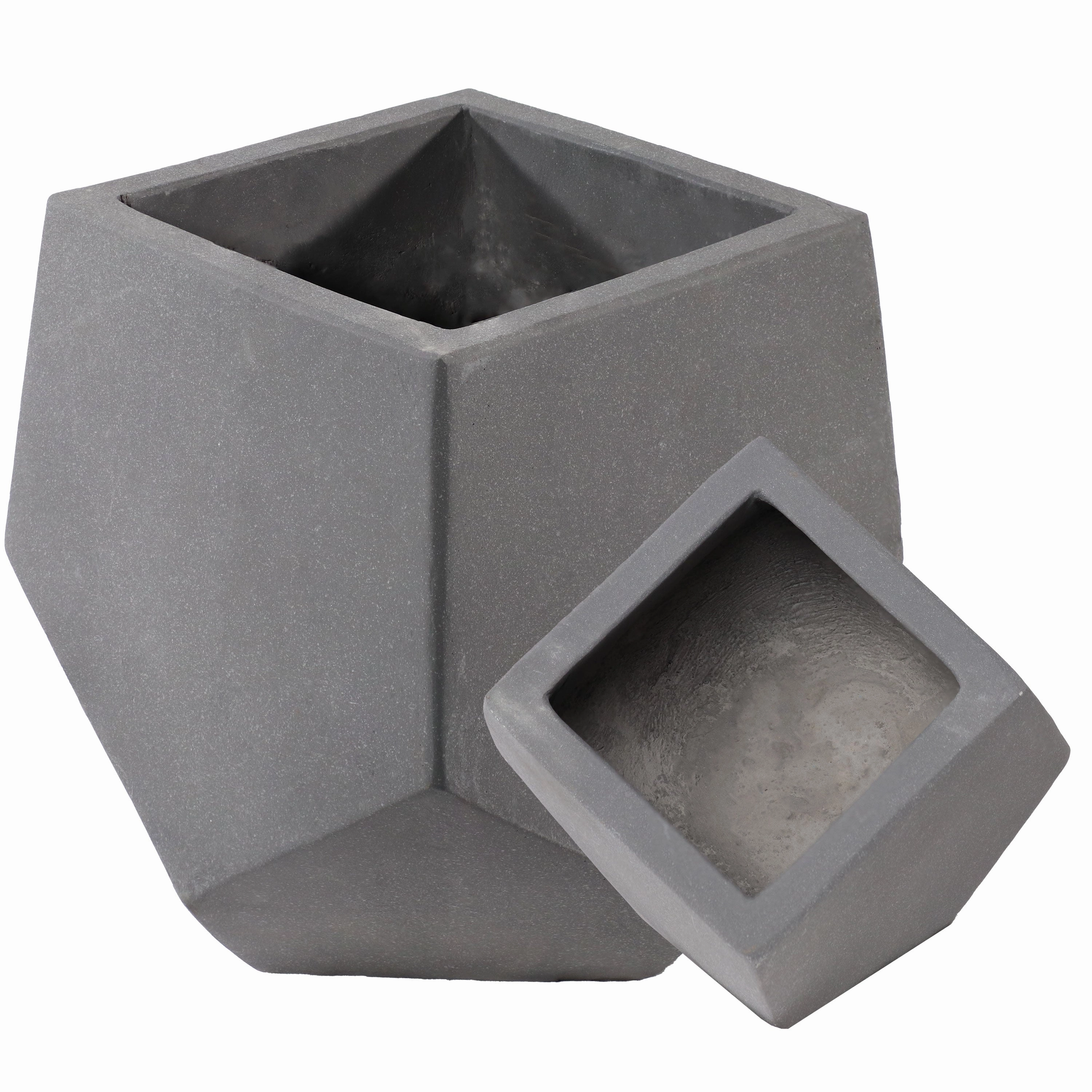 Sunnydaze Outdoor Concrete Planter Set - Moondust