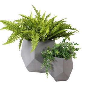 Sunnydaze Outdoor Concrete Planter Set - Moondust decorative outdoor planter box designs