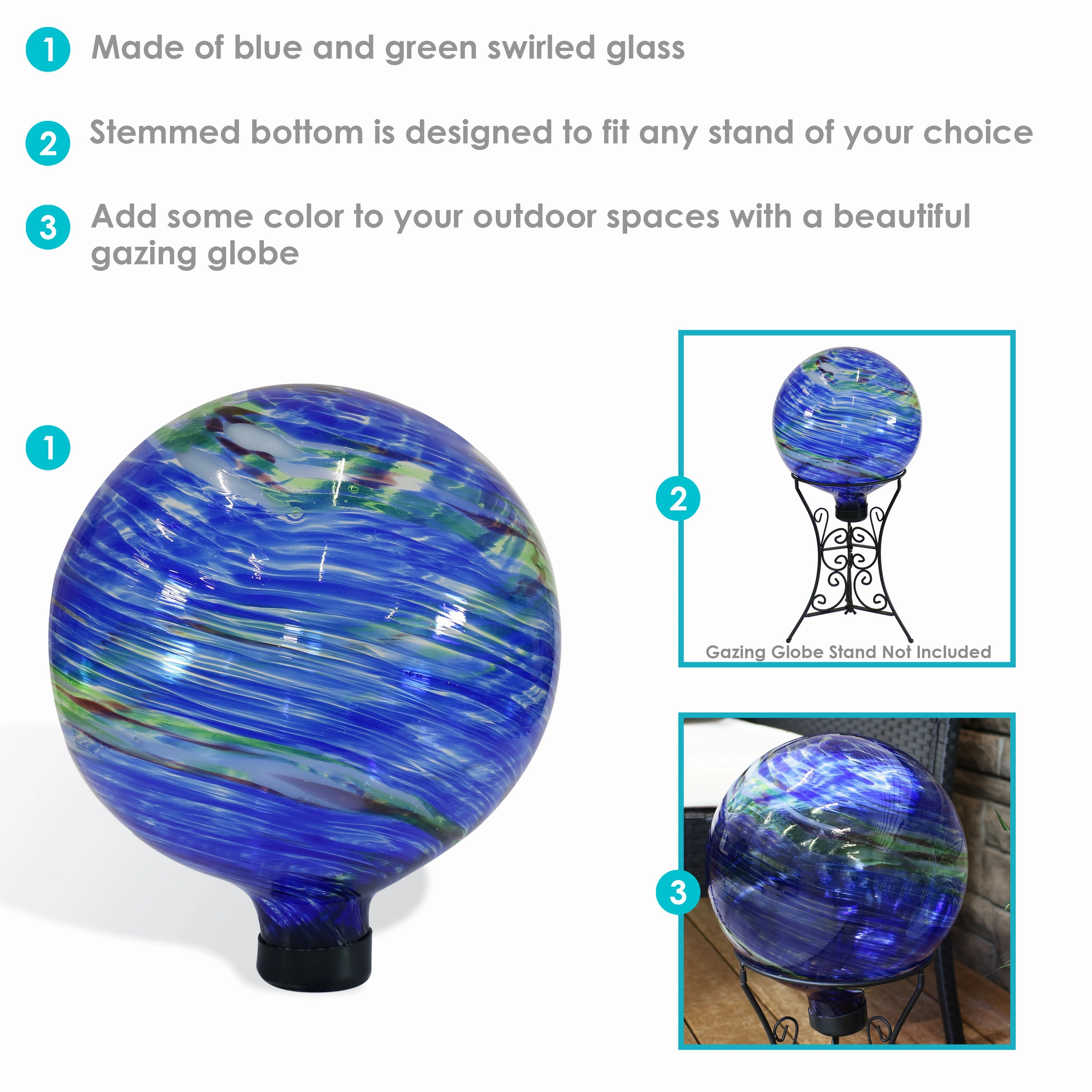 Sunnydaze Outdoor Glass Gazing Globe - 10"