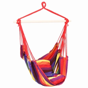 Sunnydaze Outdoor Hanging Hammock Chair Swing with 2 Cushions double size outdoor hammock for couples