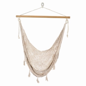 Sunnydaze Outdoor Mayan Hanging Hammock Chair - Natural - Extra Large double size outdoor hammock for couples