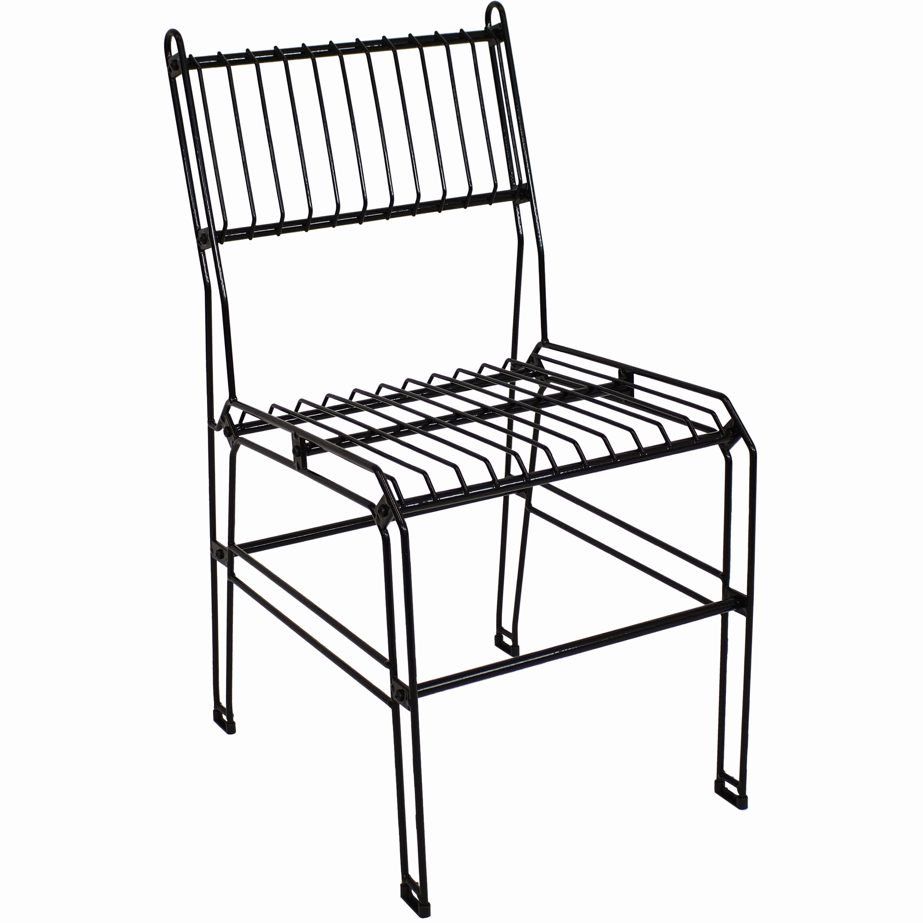 Sunnydaze Outdoor Modern Wire Metal Dining Chair - Blackoutdoor patio furniture set