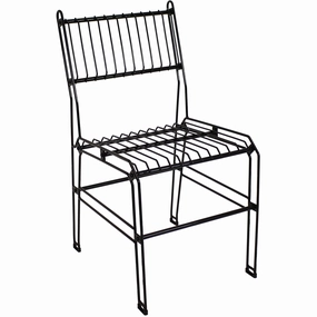 Sunnydaze Outdoor Modern Wire Metal Dining Chair - Blackoutdoor patio furniture set