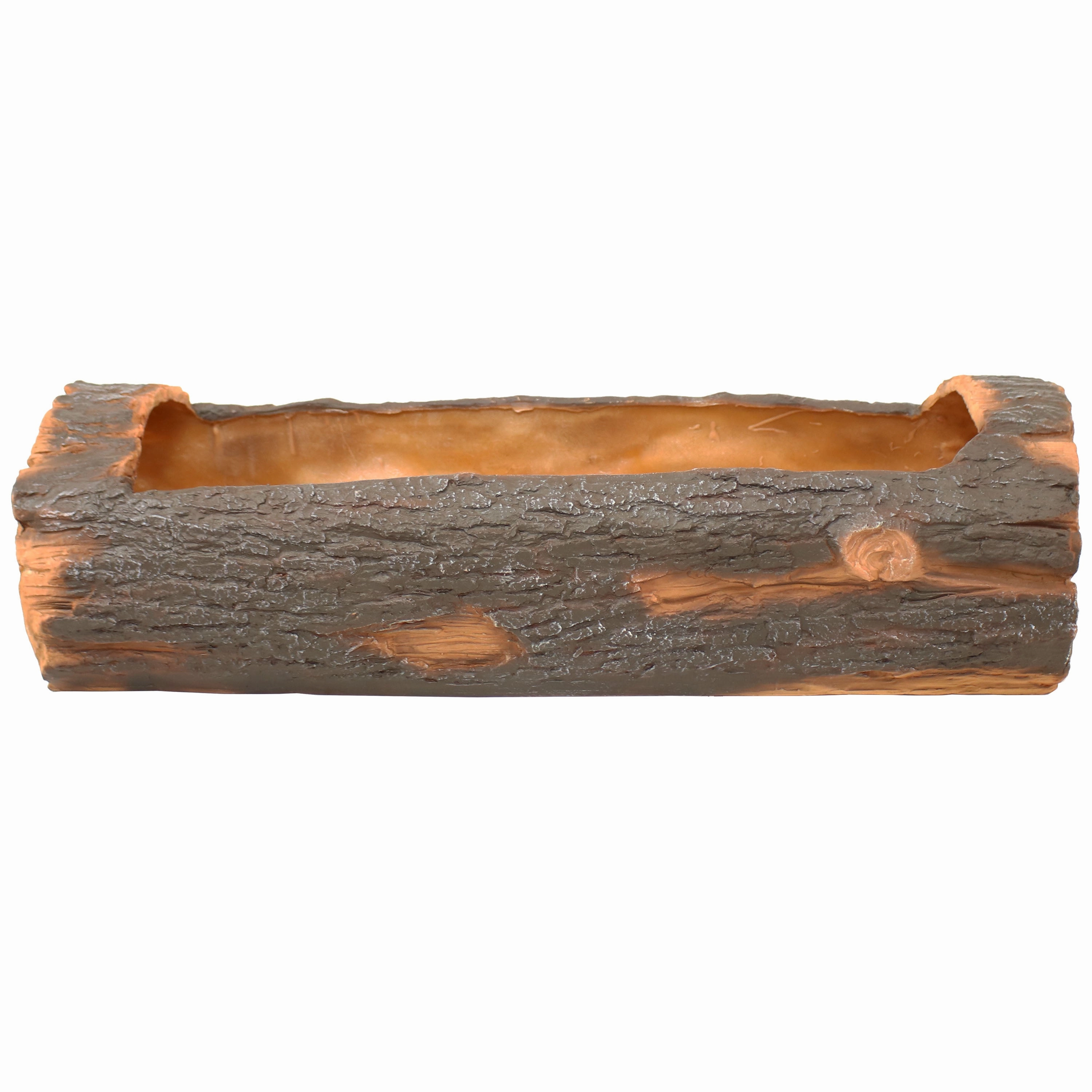 Sunnydaze Outdoor Rustic Polyresin Log Flower Pot Planter - 35"