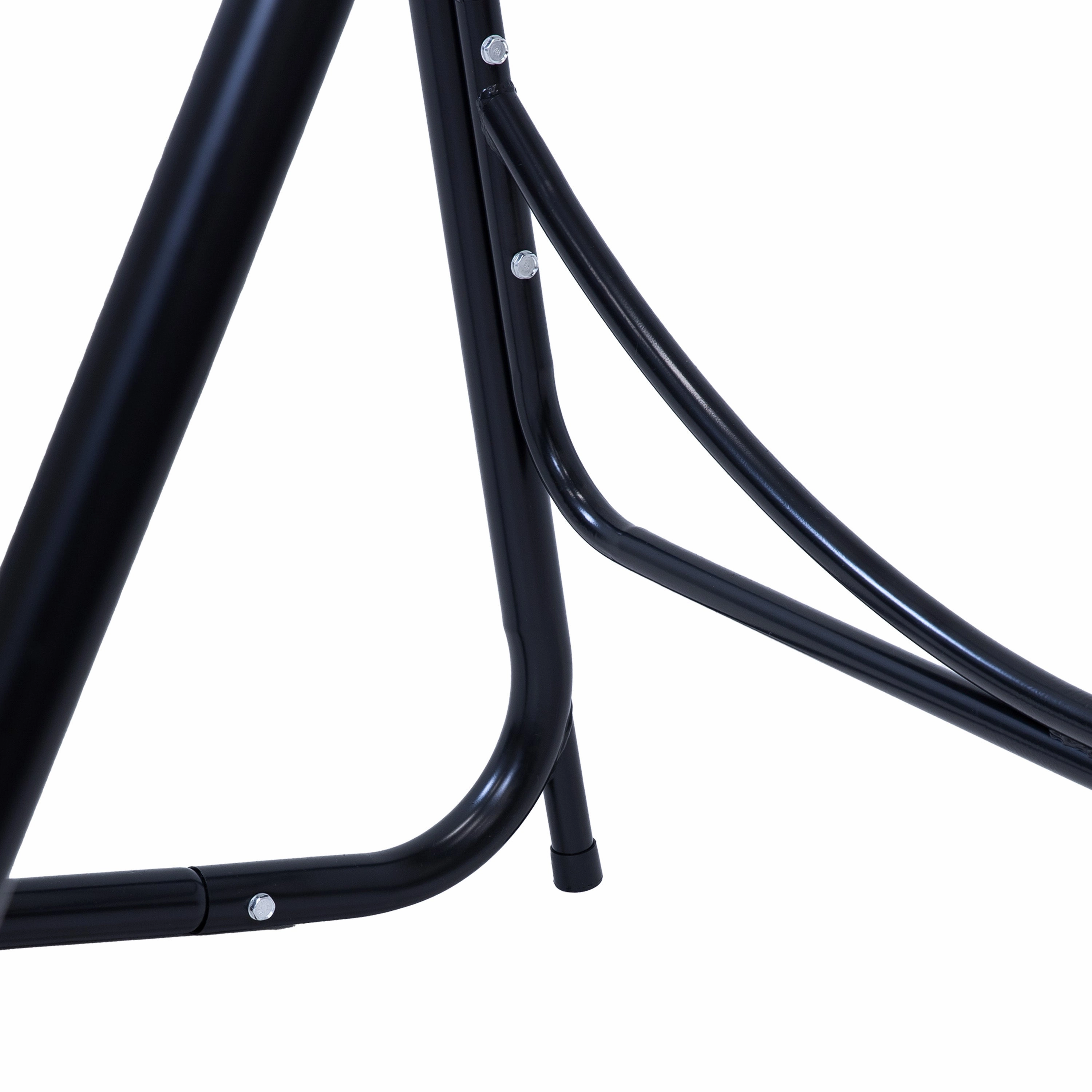 Sunnydaze Patio Hammock Chair with Stand for Outside - Steel A-Frame - Black