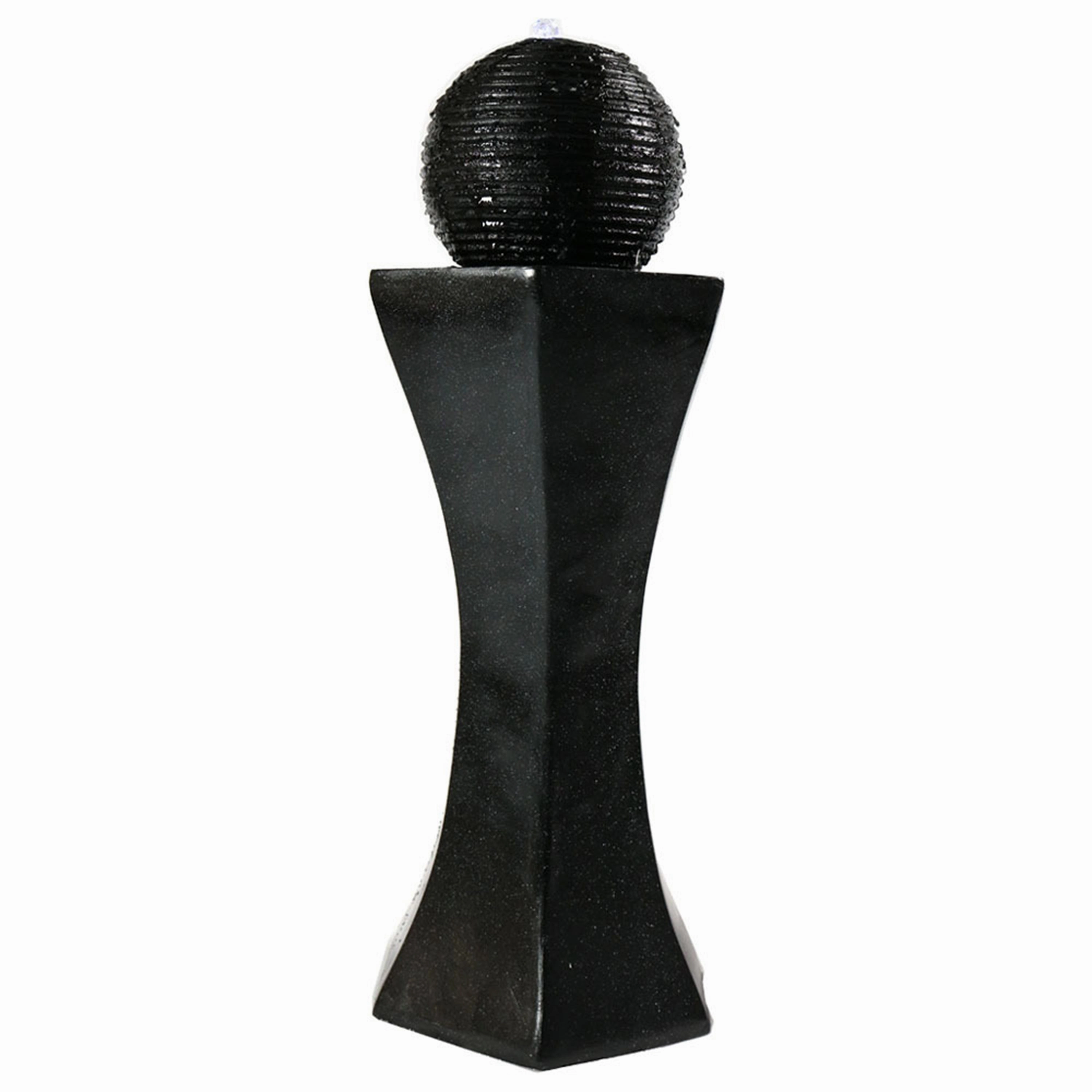 Sunnydaze Pedestal and Ball Solar with Battery Backup Fountain - 31"outdoor garden water fountain
