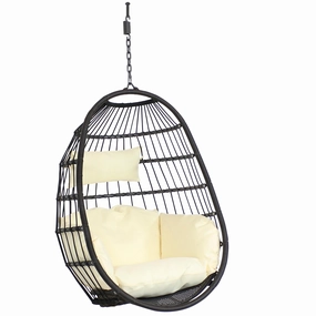 Sunnydaze Penelope Outdoor Hanging Egg Chair with Seat Cushionsegg swing chair for outdoor use