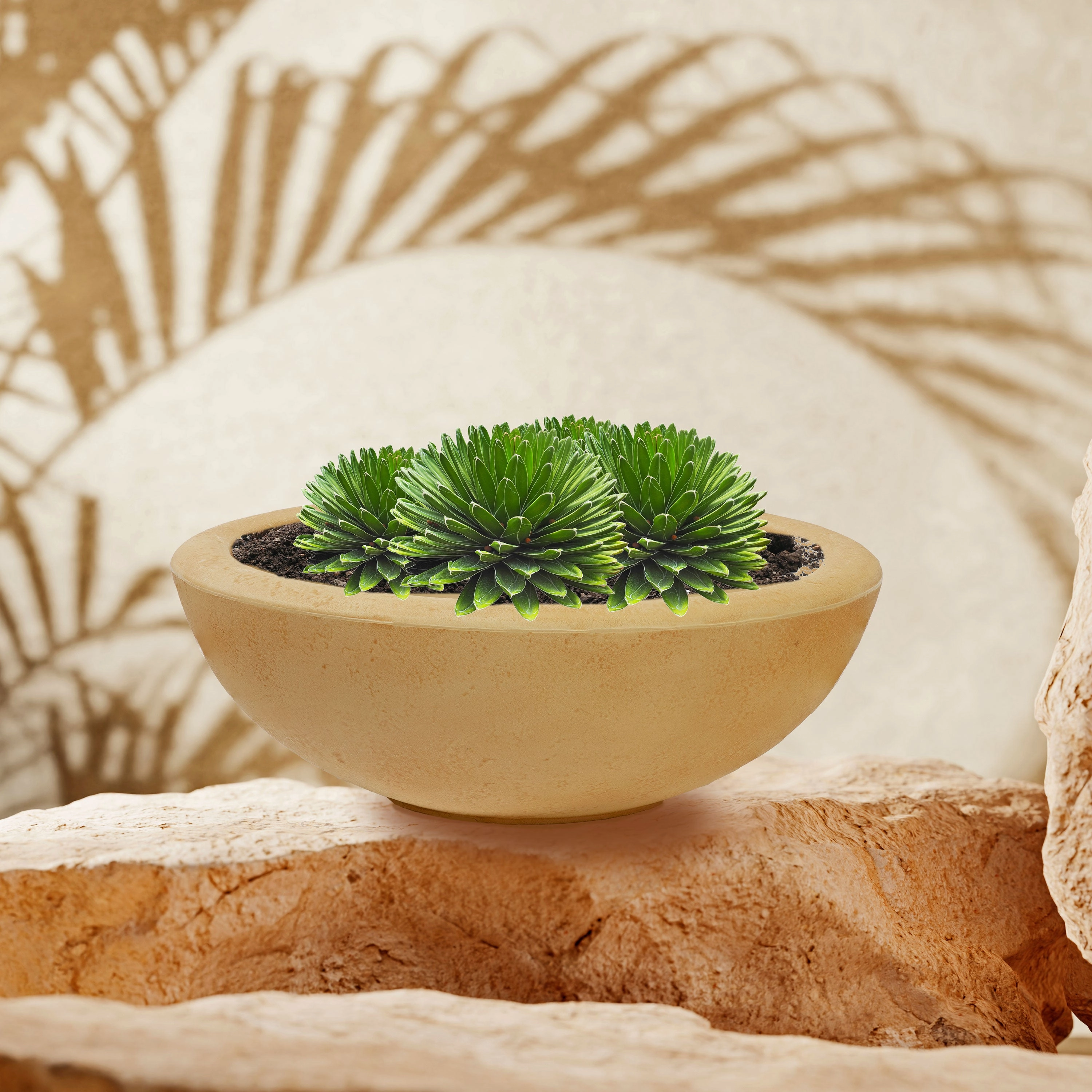 Sunnydaze Percival Polyresin Outdoor Planter Bowl - 20.75"