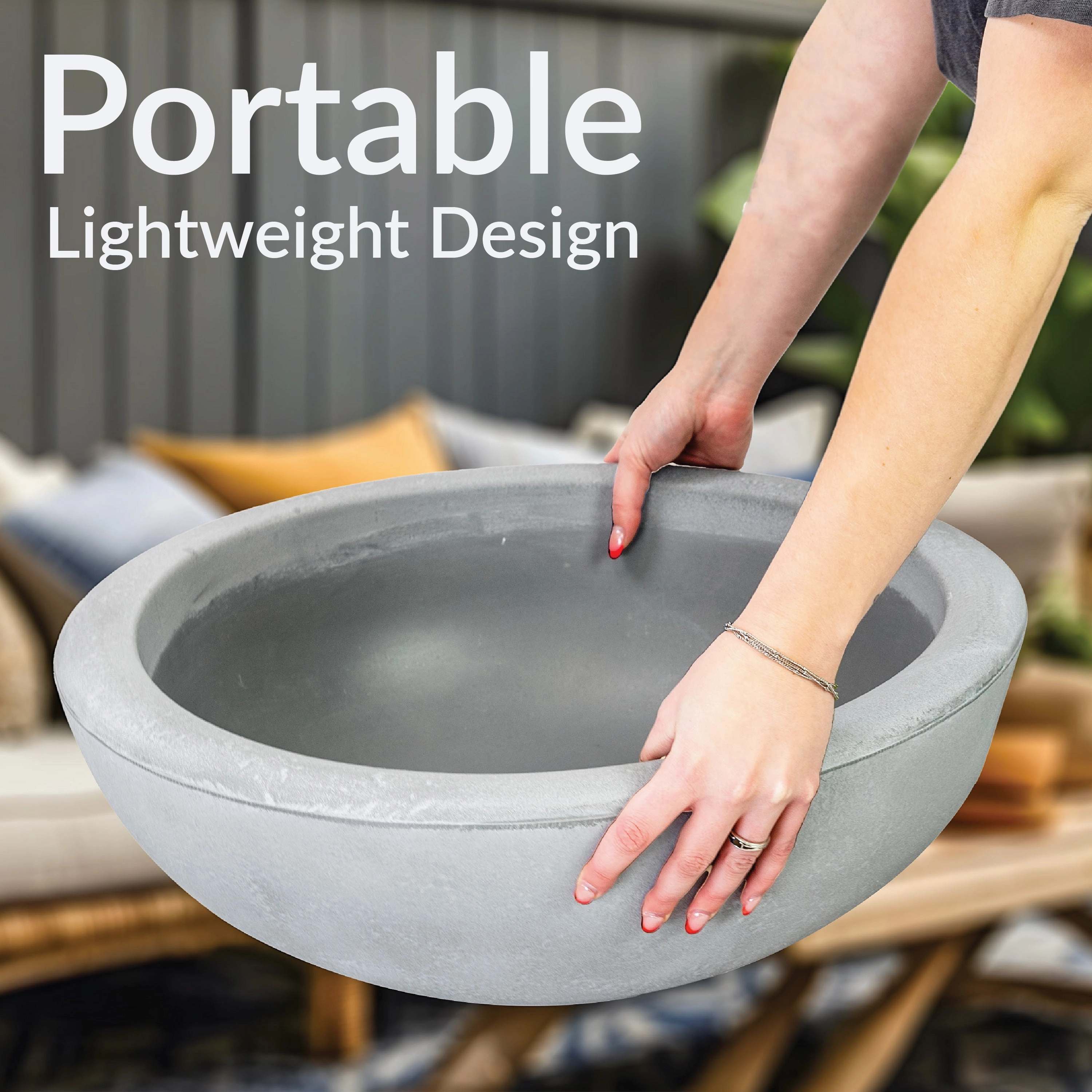 Sunnydaze Percival Polyresin Outdoor Planter Bowl - 20.75"
