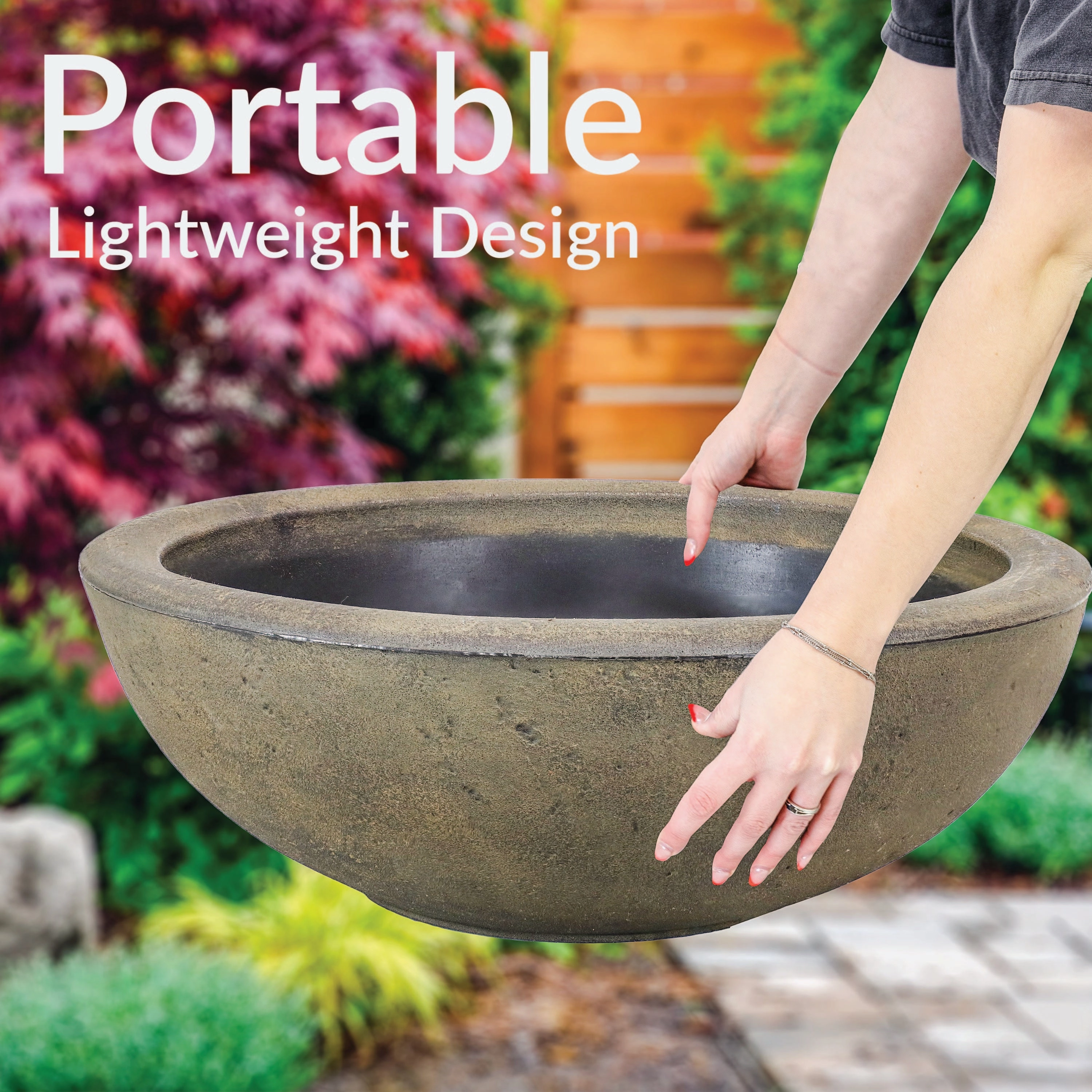 Sunnydaze Percival Polyresin Outdoor Planter Bowl - 20.75"