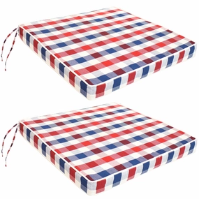 Sunnydaze Polyester Square Indoor/Outdoor Seat Cushions with Ties - Americano - Set of 2outdoor patio furniture set