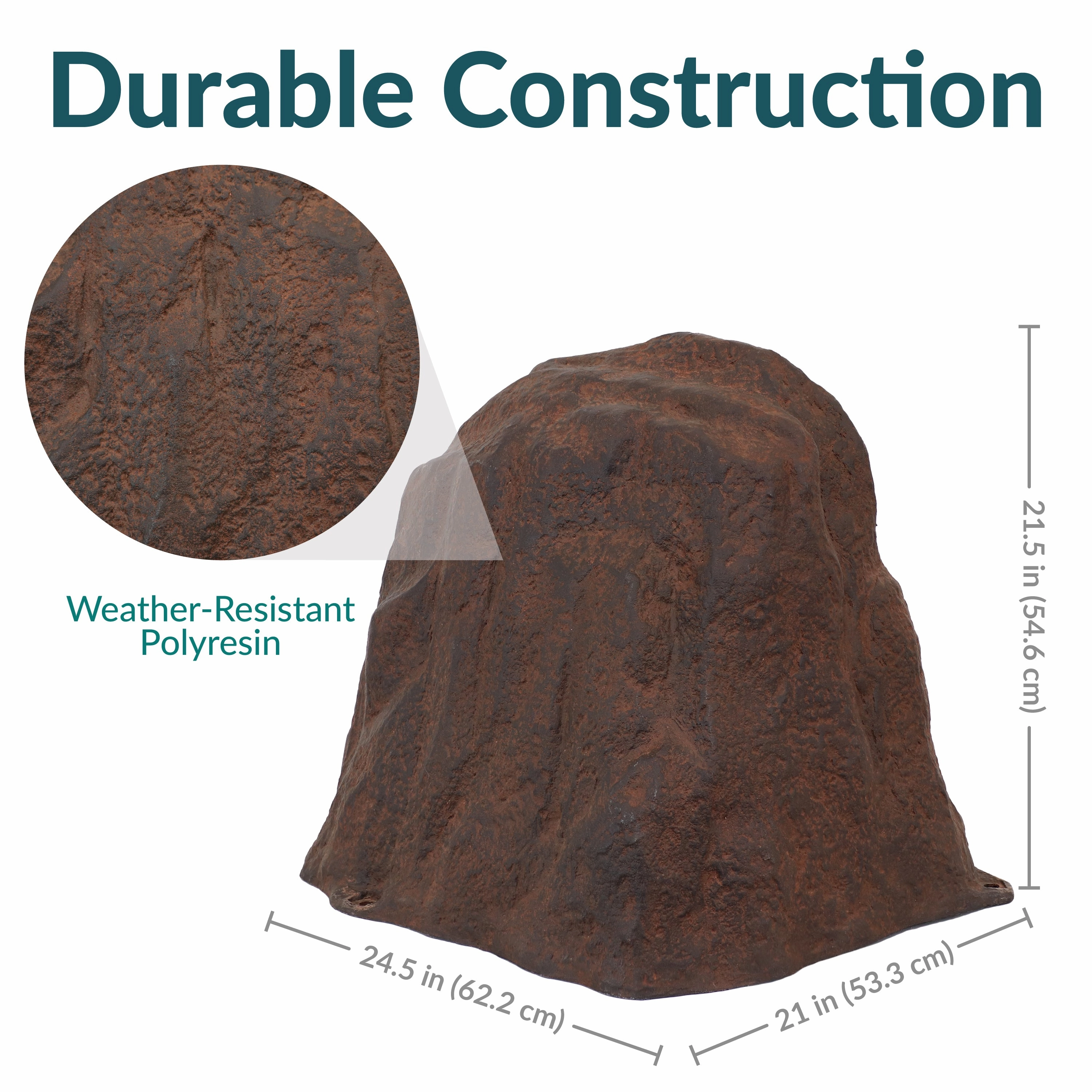 Sunnydaze Polyresin Landscape Rock Cover with Stakes