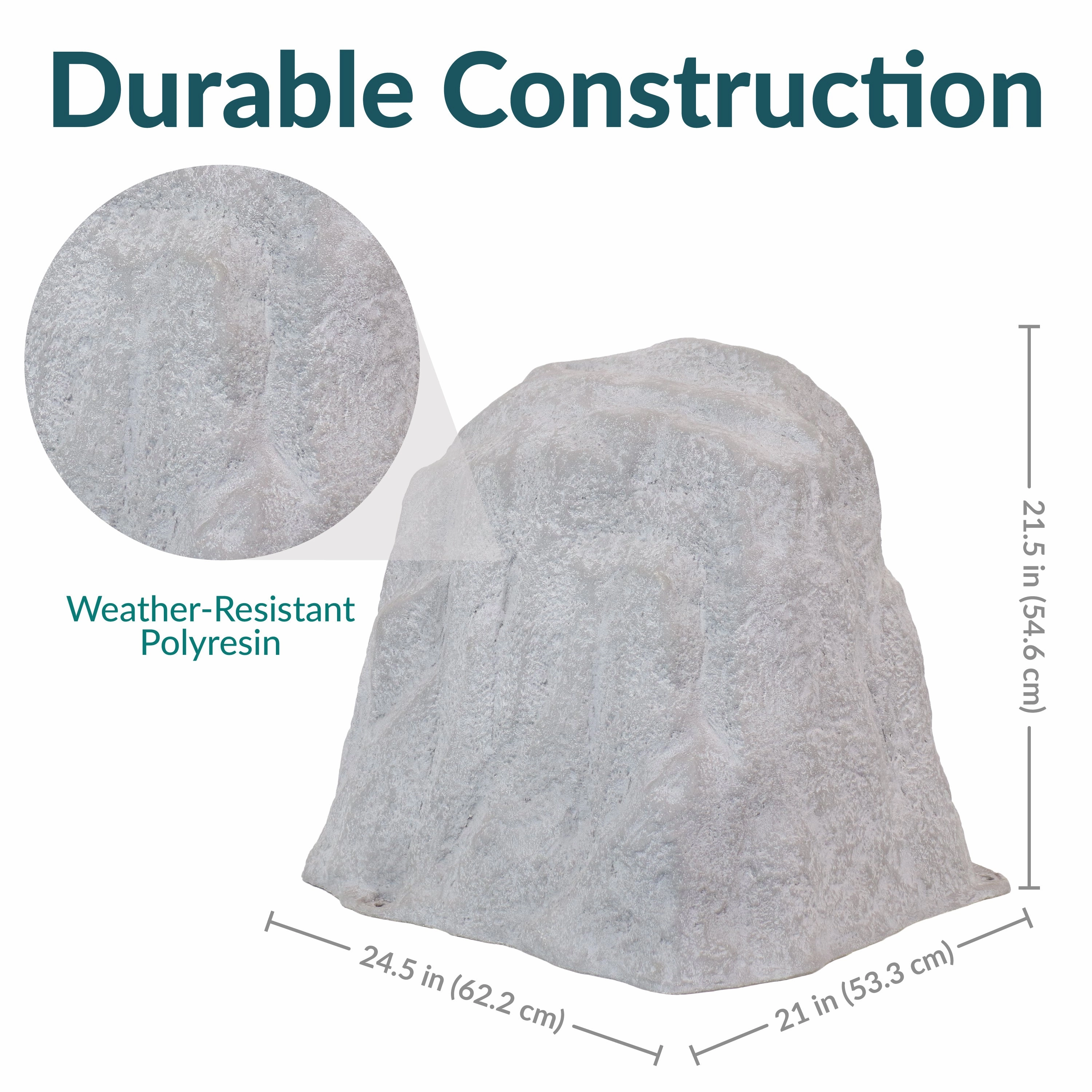 Sunnydaze Polyresin Landscape Rock Cover with Stakes