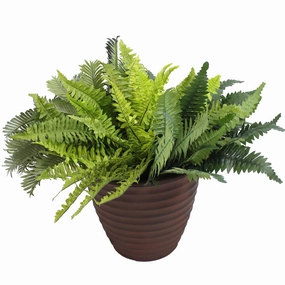 Sunnydaze Polyresin Ribbed Outdoor Plant Pot - Rust decorative outdoor planter box designs