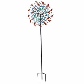 Sunnydaze Rainbow Breezes Metal Garden Wind Spinner - 84" Houtdoor garden decorative ornaments