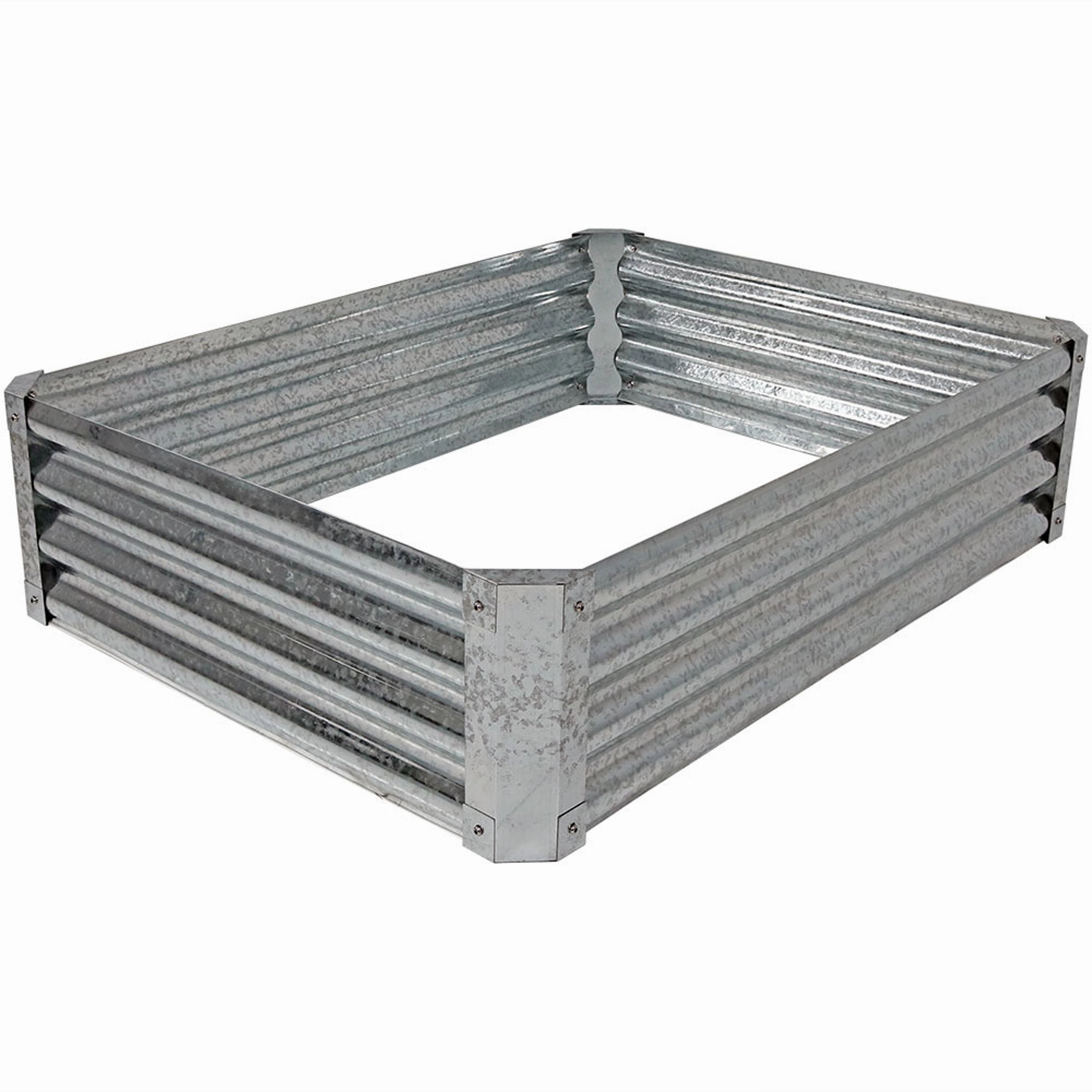 Sunnydaze Rectangle Galvanized Steel Raised Garden Bed - 48"