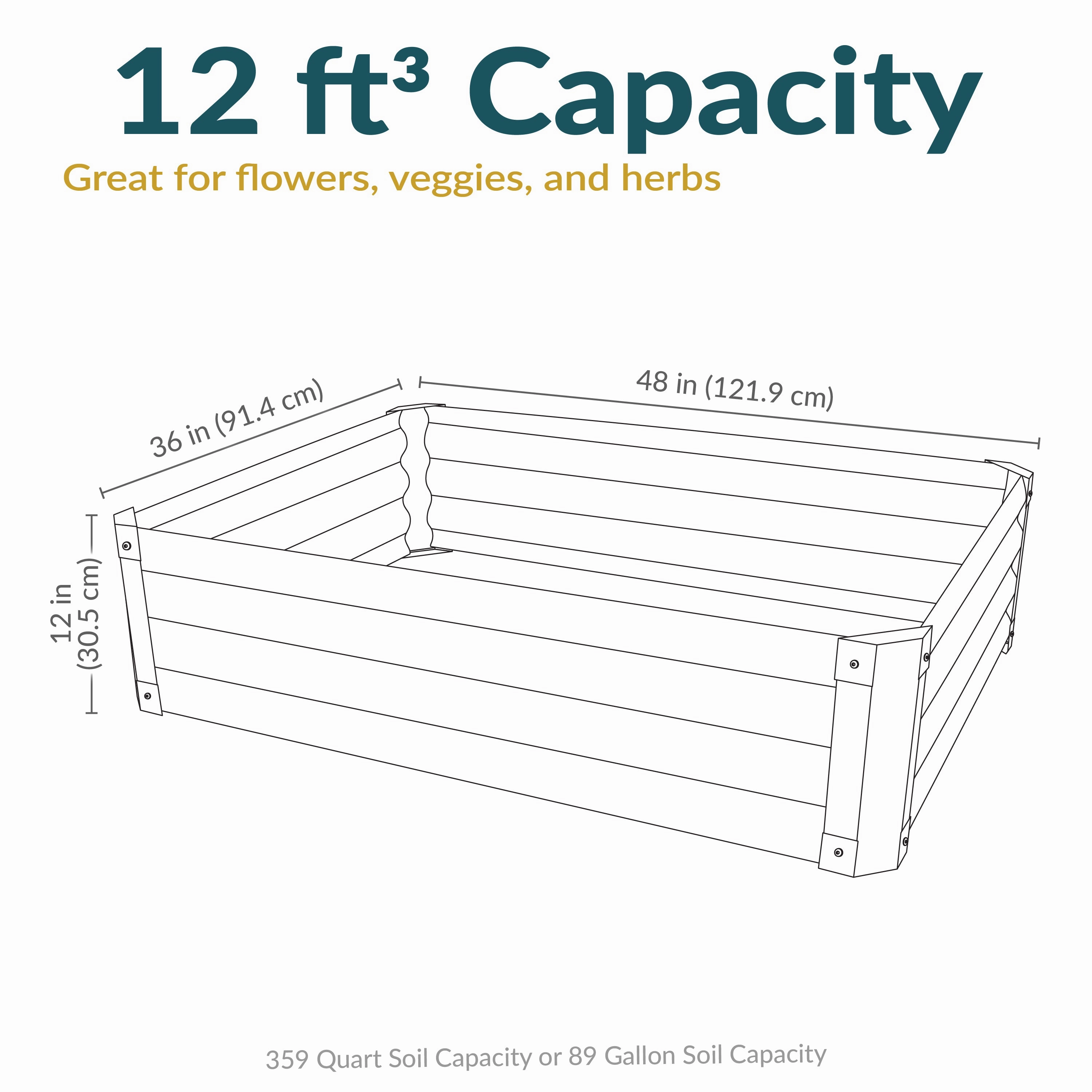 Sunnydaze Rectangle Galvanized Steel Raised Garden Bed - 48"