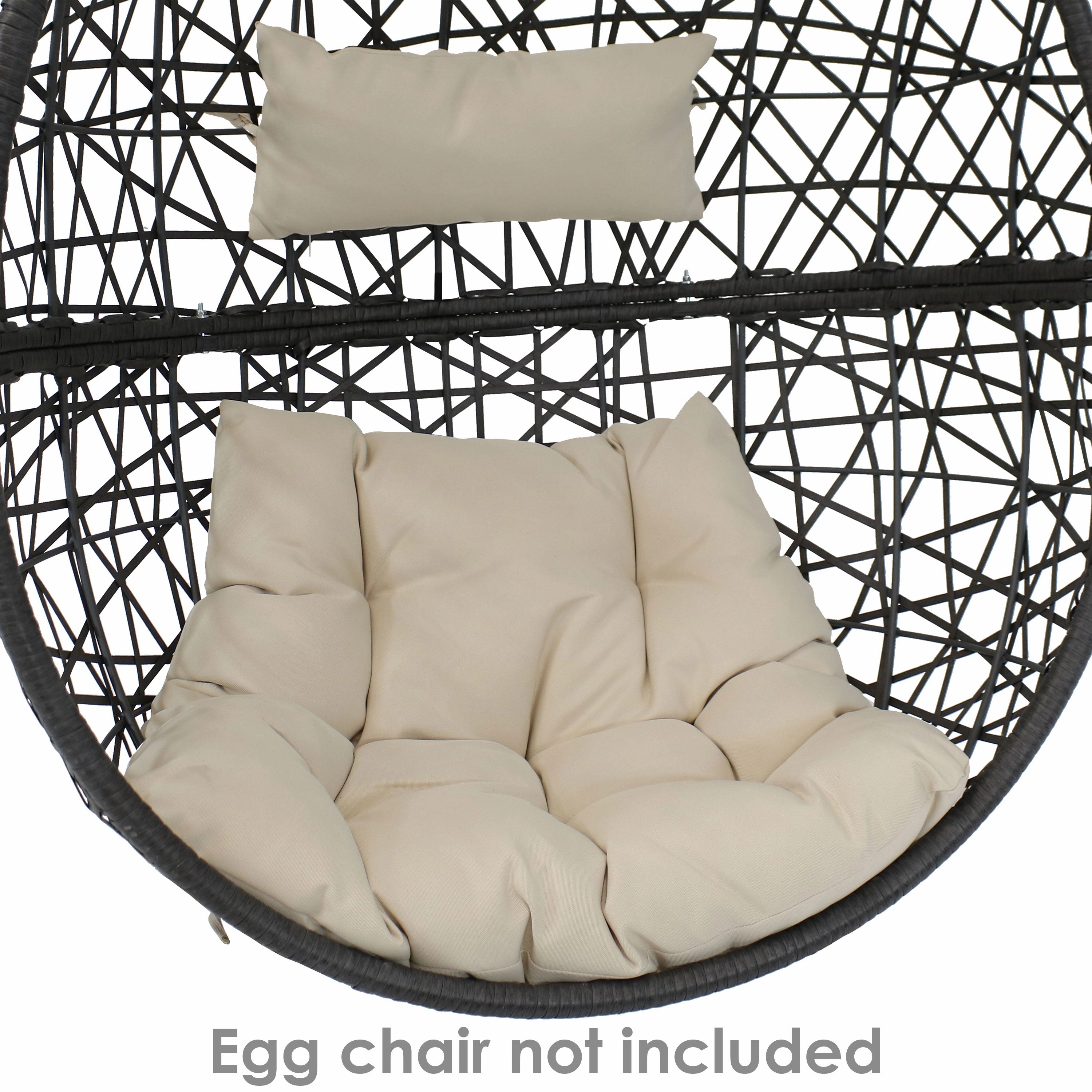 Sunnydaze Replacement Seat Cushion and Headrest Pillow for Caroline Egg Chair