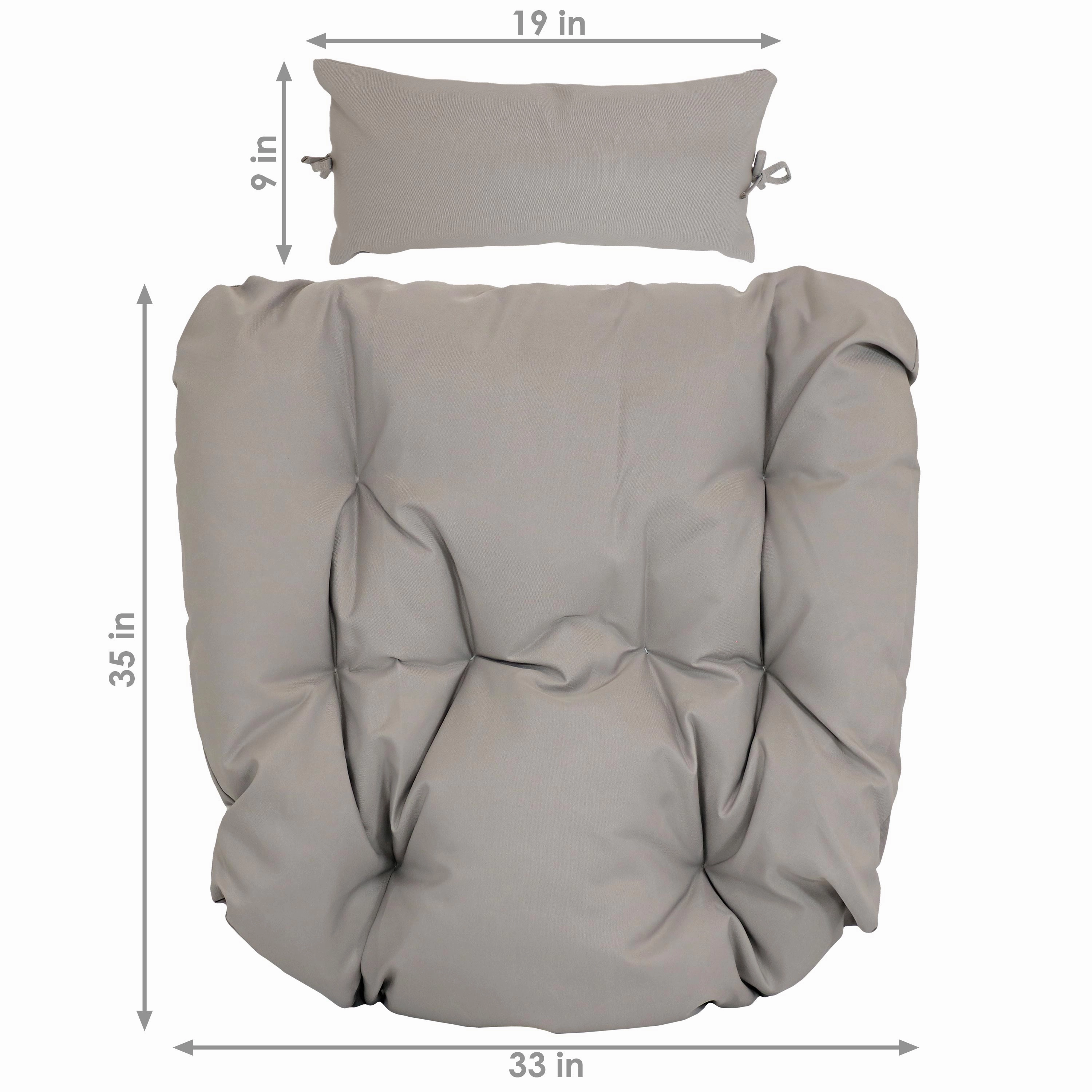 Sunnydaze Replacement Seat Cushion and Headrest Pillow for Cordelia Egg Chair