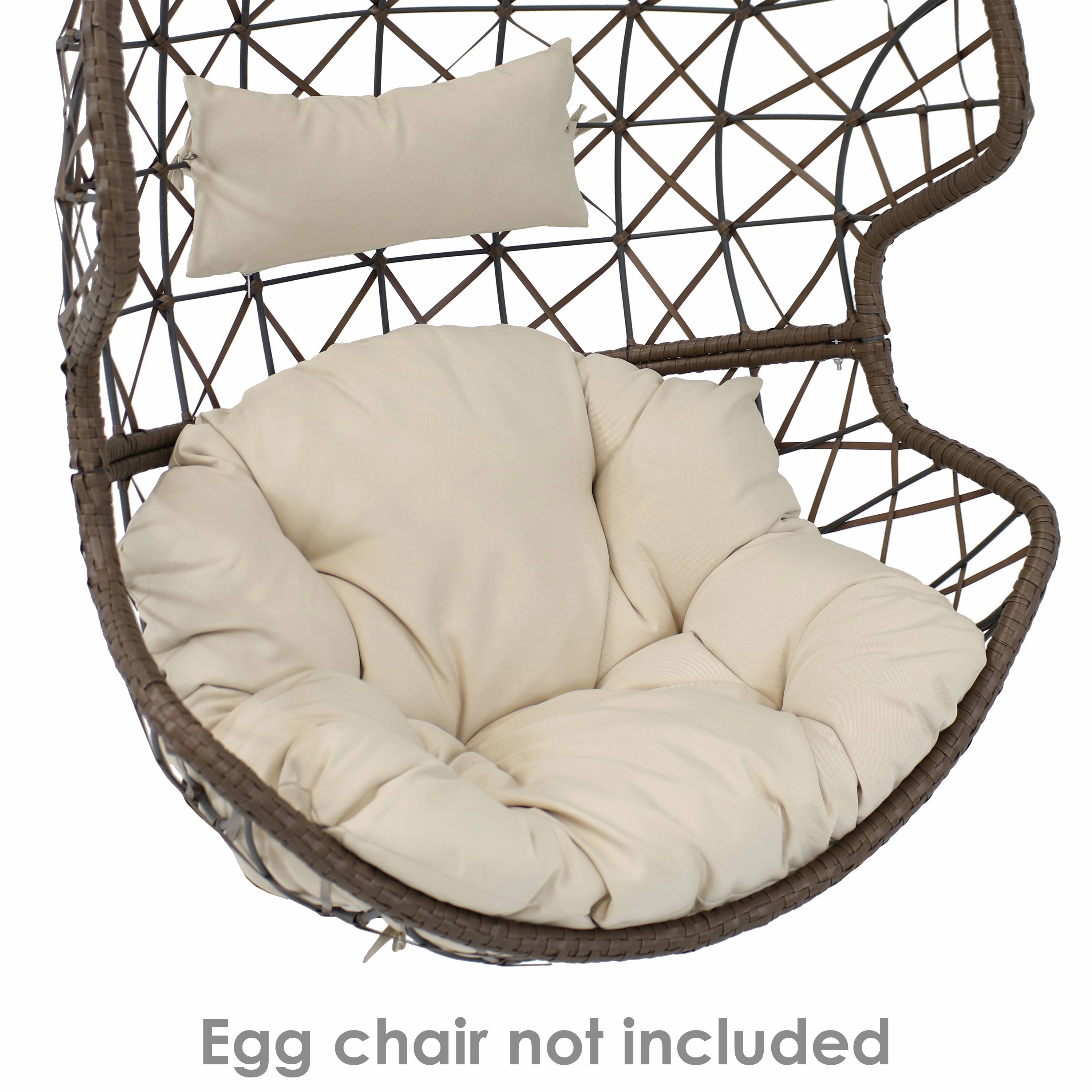 Sunnydaze Replacement Seat Cushion and Headrest Pillow for Danielle Egg Chair