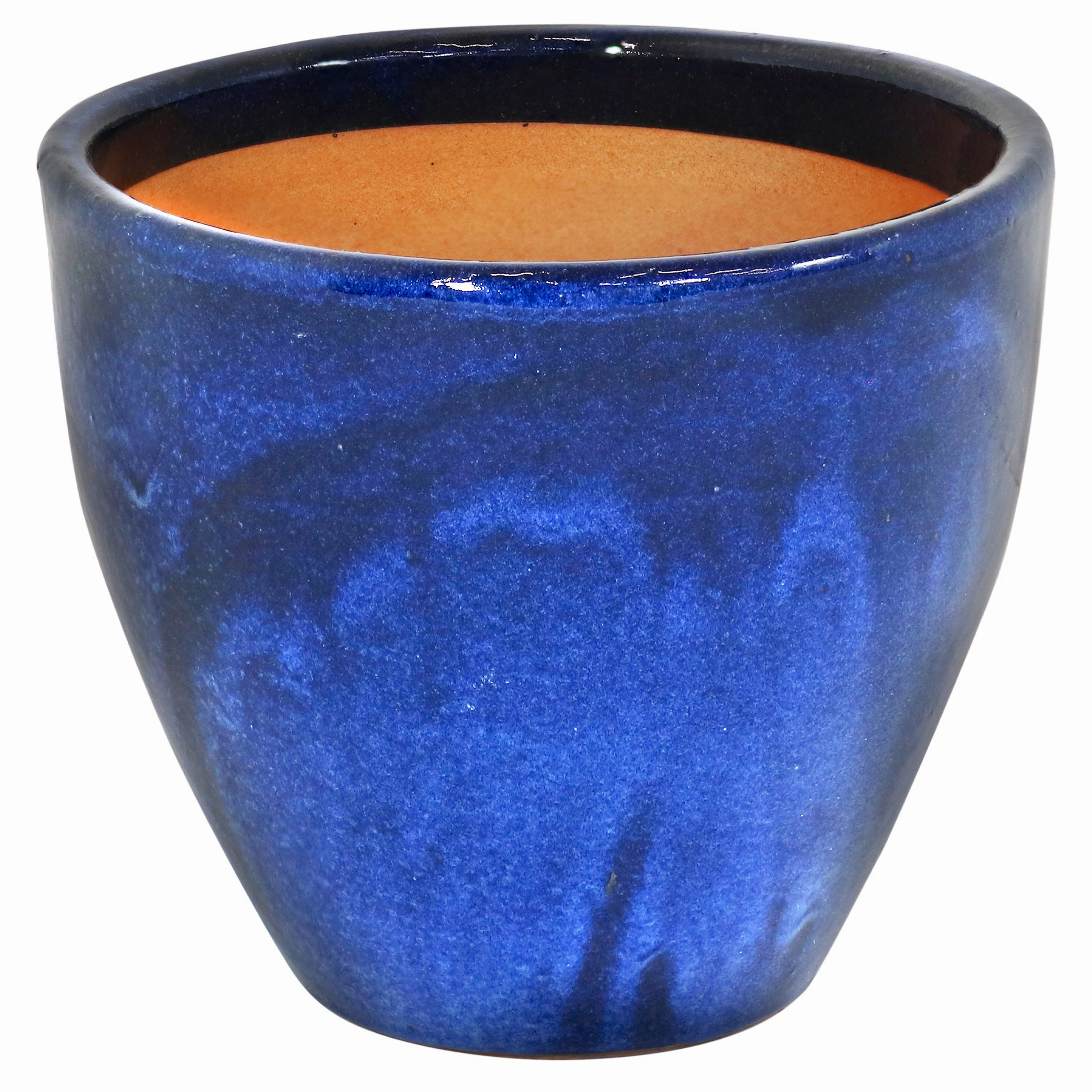 Sunnydaze Resort Round Glazed Ceramic Planter with Drainage