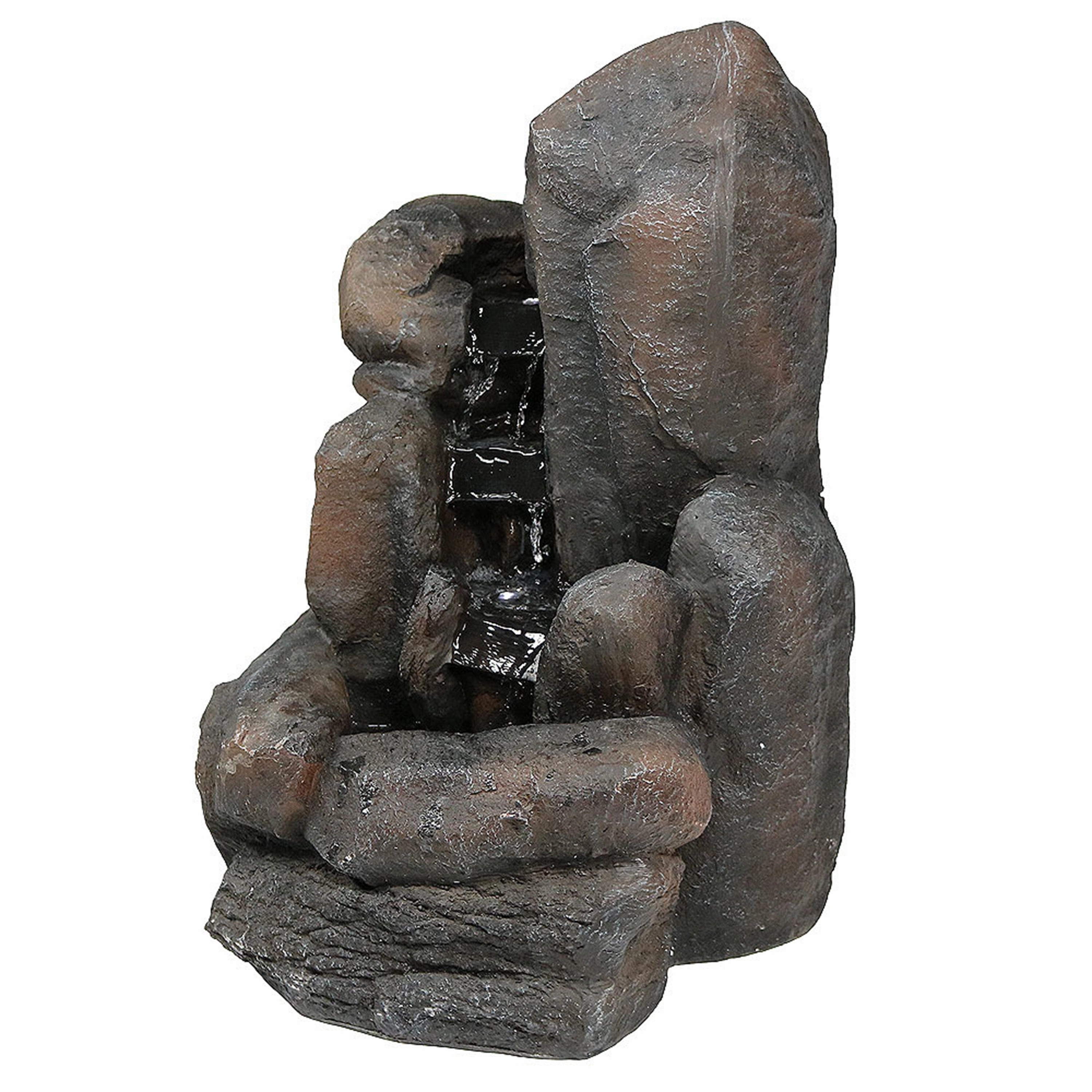 Sunnydaze Rock Falls Solar Outdoor Water Fountain with Battery Backupoutdoor garden water fountain