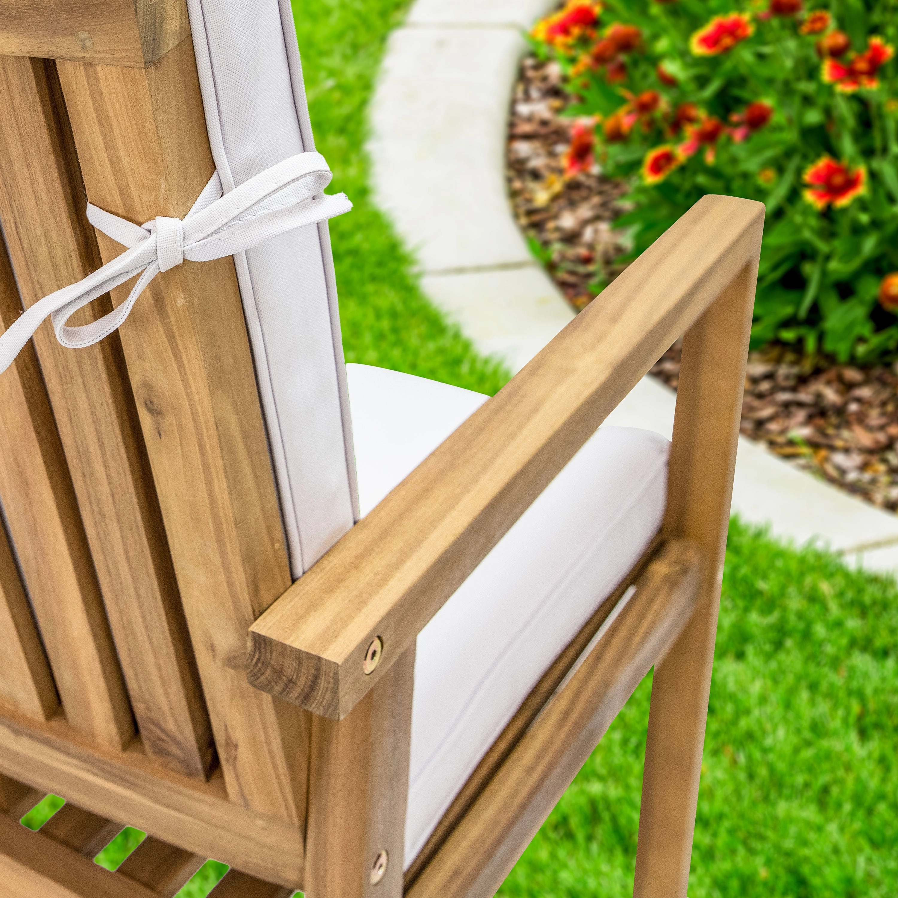 Sunnydaze Rodanthe Outdoor Patio Dining Chairs with Cushions - Set of 2