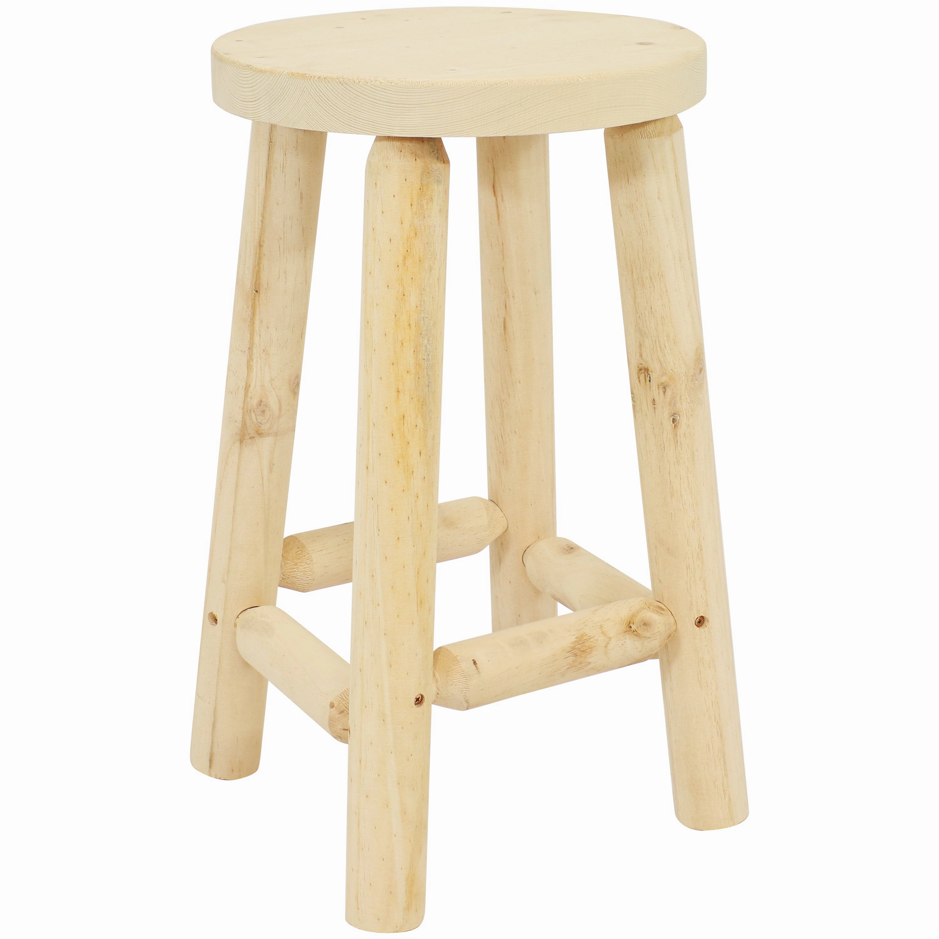 Sunnydaze Round Backless Wooden Bar Stool - 24" H