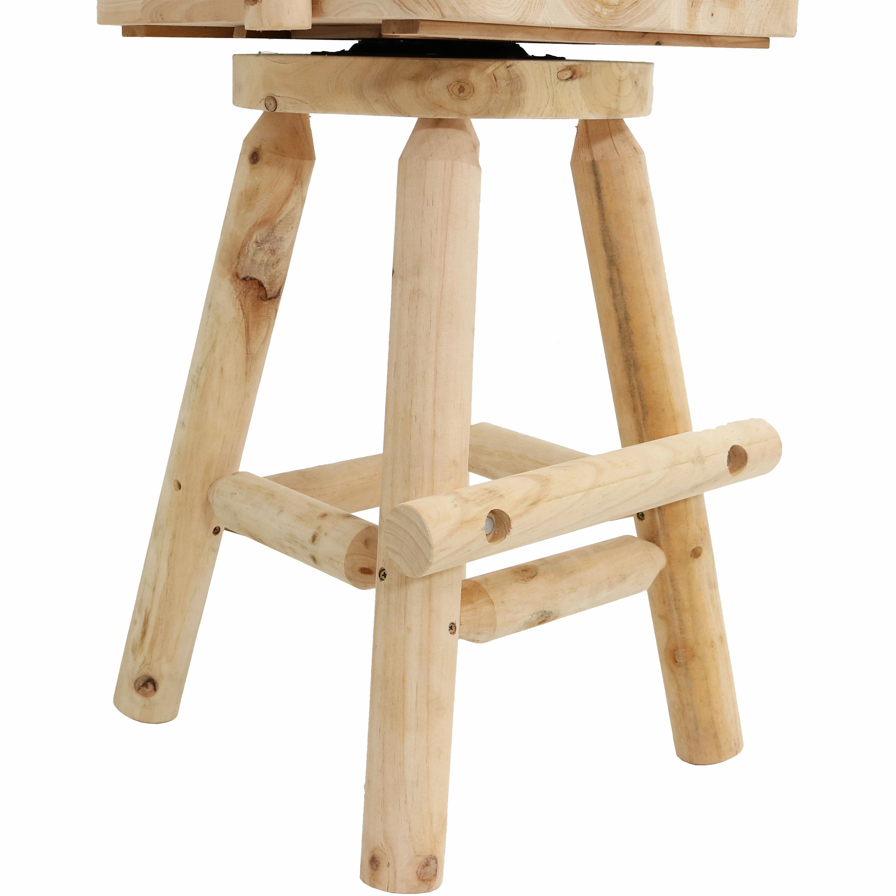 Sunnydaze Rustic Outdoor Barstool - Log Cabin Style Bar Height Stool - 4'
