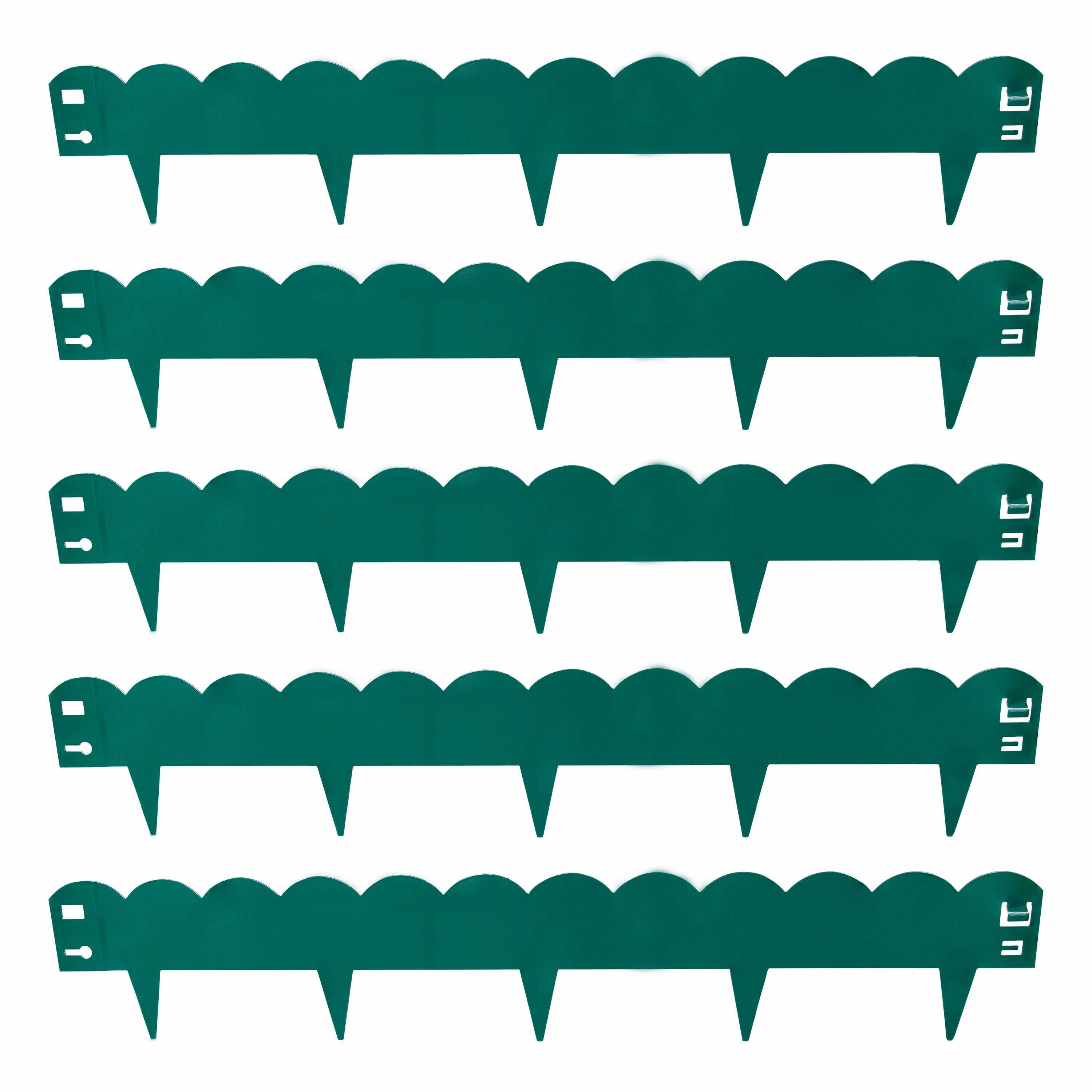 Sunnydaze Scalloped Metal Landscape Edging - Set of 5 - 41.75" Sections decorative outdoor planter box designs