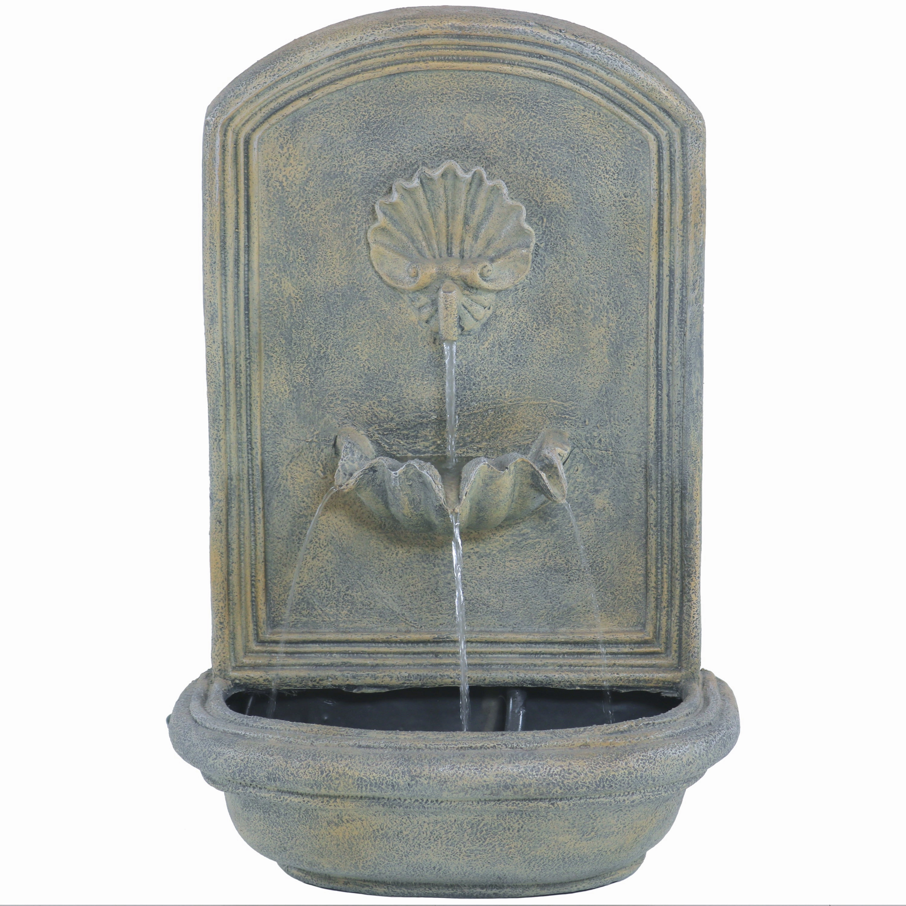 Sunnydaze Seaside Outdoor Wall Fountain with Electric Pump - 27" H