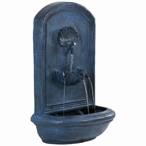 Sunnydaze Seaside Outdoor Wall Fountain with Electric Pump - 27" Houtdoor garden water fountain