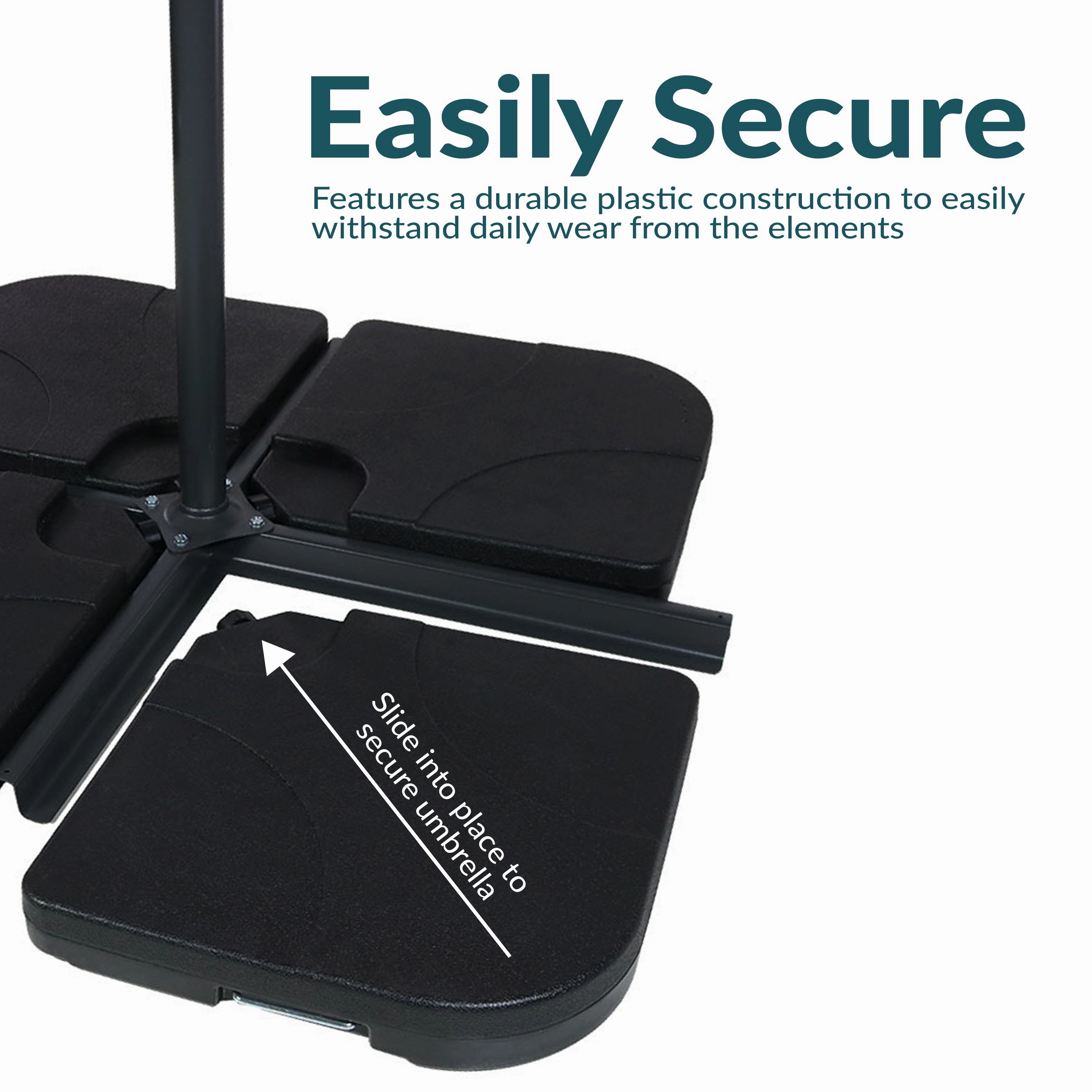 Sunnydaze Set of 4 Heavy-Duty Water/Sand Cantilever Umbrella Base Plates