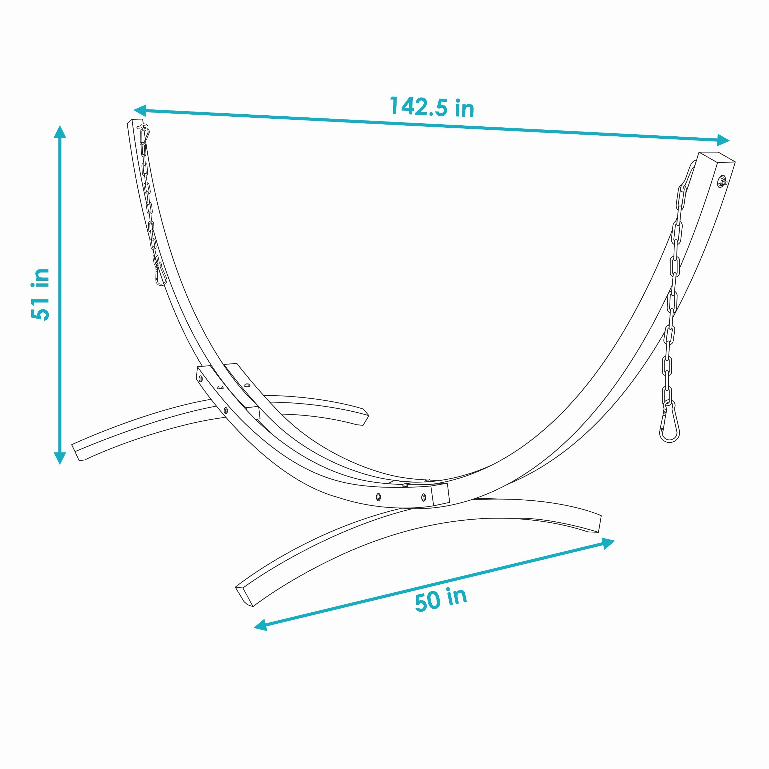 Sunnydaze Solid Wooden Curved Arc Hammock Stand