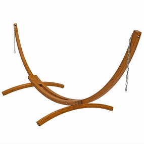 Sunnydaze Solid Wooden Curved Arc Hammock Stand double size outdoor hammock for couples