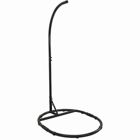 Sunnydaze Steel Egg Chair Stand with Round Base - 76"egg swing chair for outdoor use