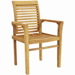 Sunnydaze Teak Outdoor Patio Dining Armchair - Traditional Slat Style - 1 Chairoutdoor patio furniture set