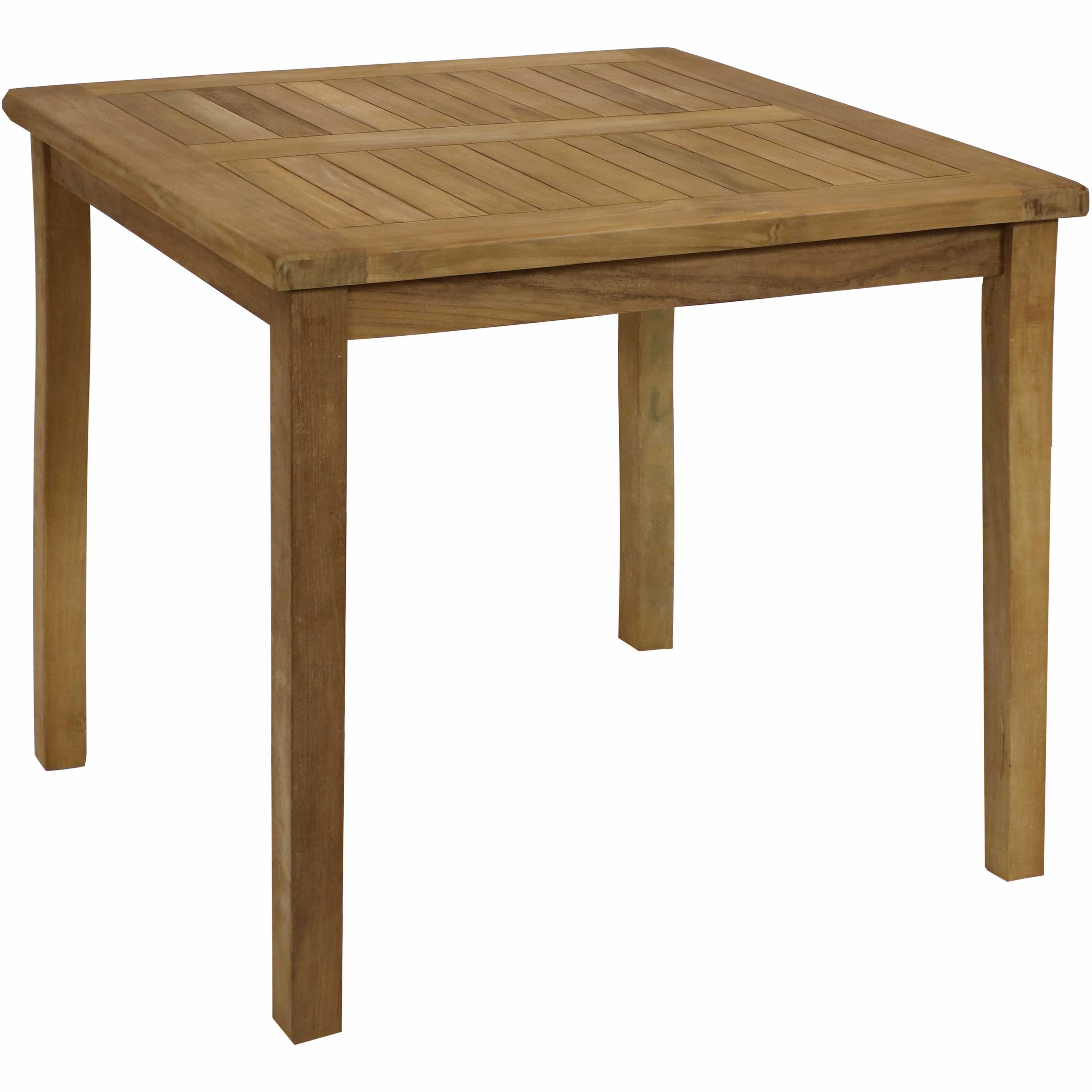 Sunnydaze Teak Square Outdoor Dining Table - Light Stain Finish - 32"outdoor patio furniture set
