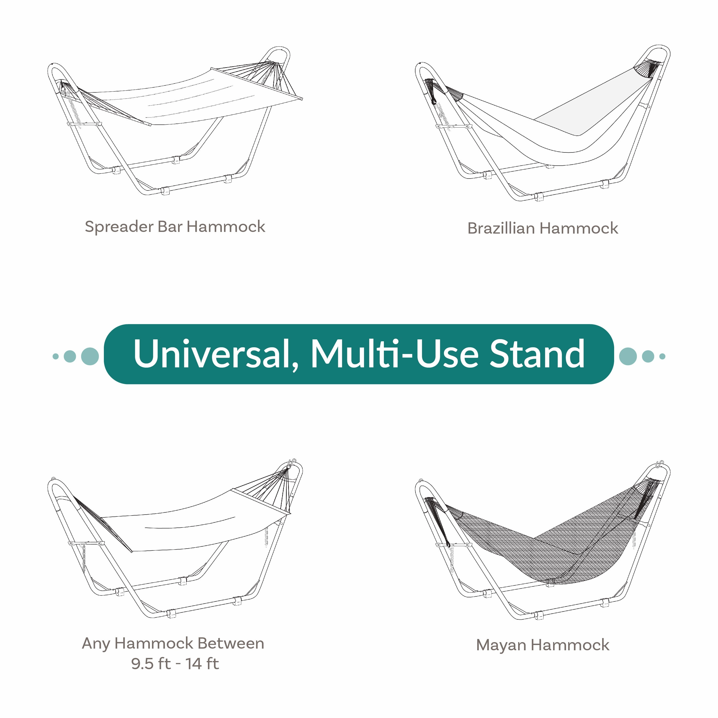 Sunnydaze Universal Multi-Use Heavy-Duty Hammock Stand